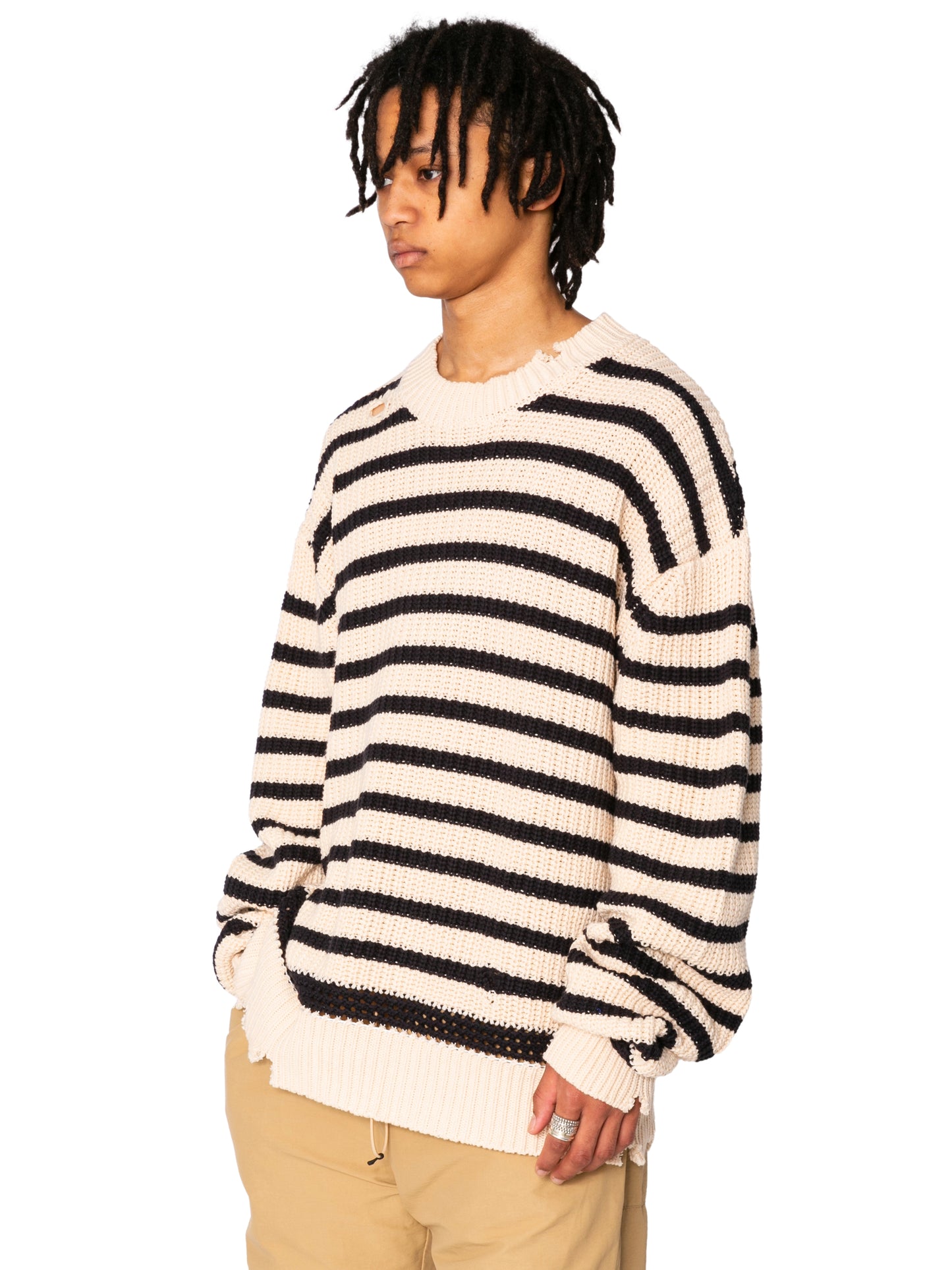 ORGANIZED CREW NECK SWEATER
/ C ,A YARN / BORDER