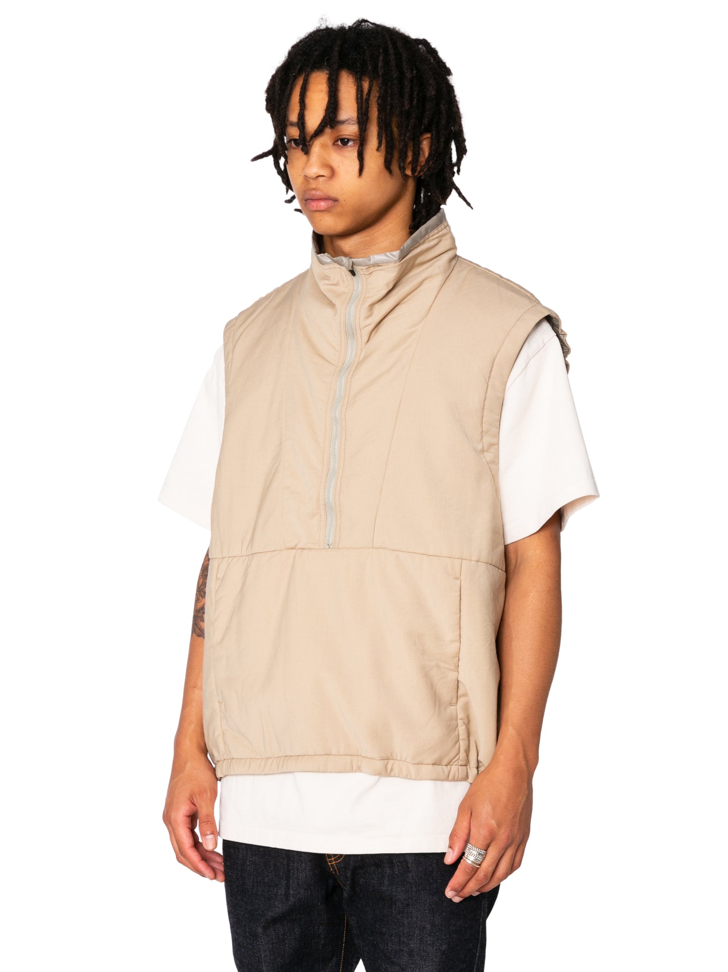 RESEARCHED LIGHT PUFF VEST/ REGGIANI W.SATIN