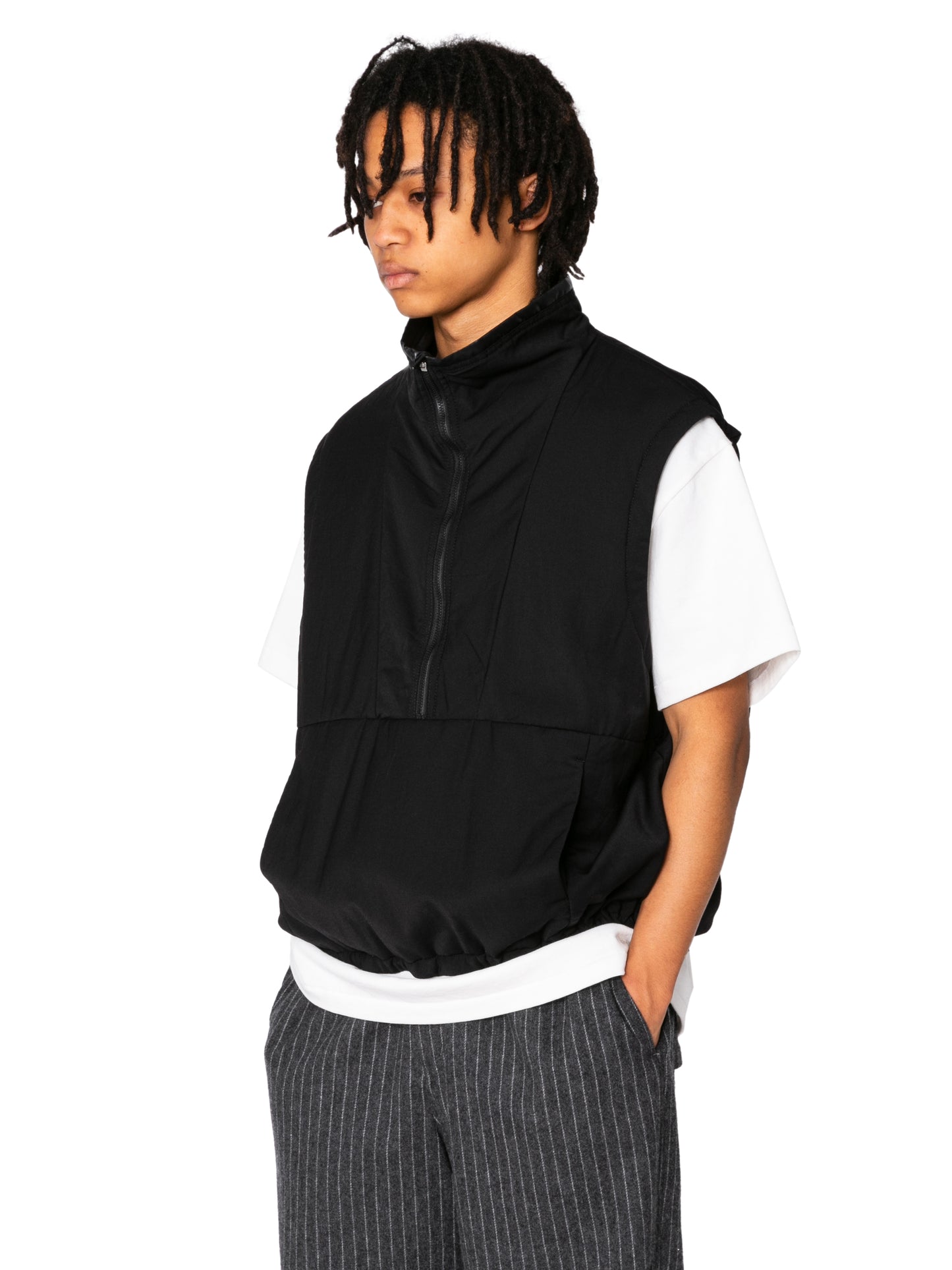 RESEARCHED LIGHT PUFF VEST/ REGGIANI W.SATIN