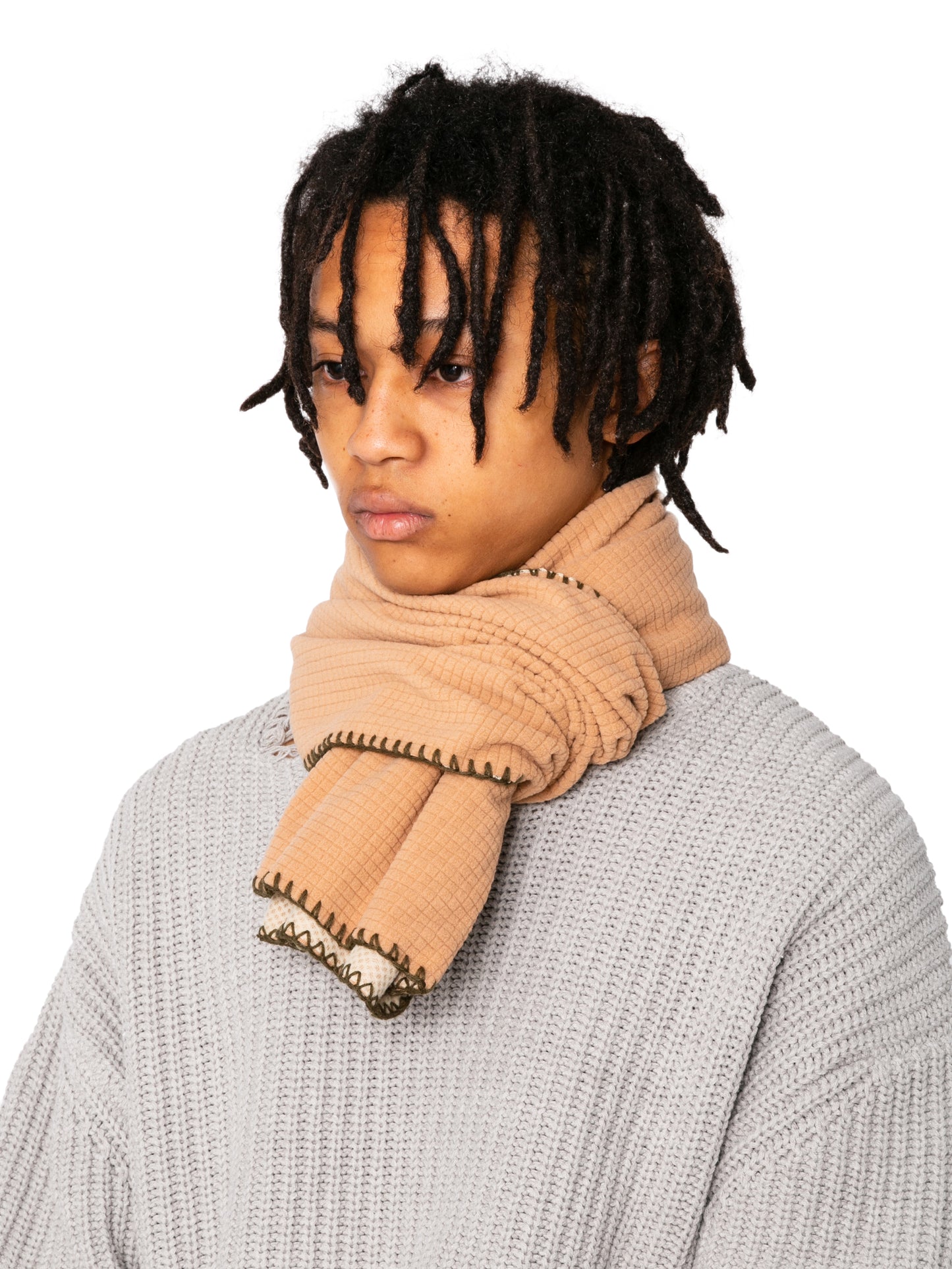 ORGANIZED LONG SCARF/ PE.BLOCK FLEECE