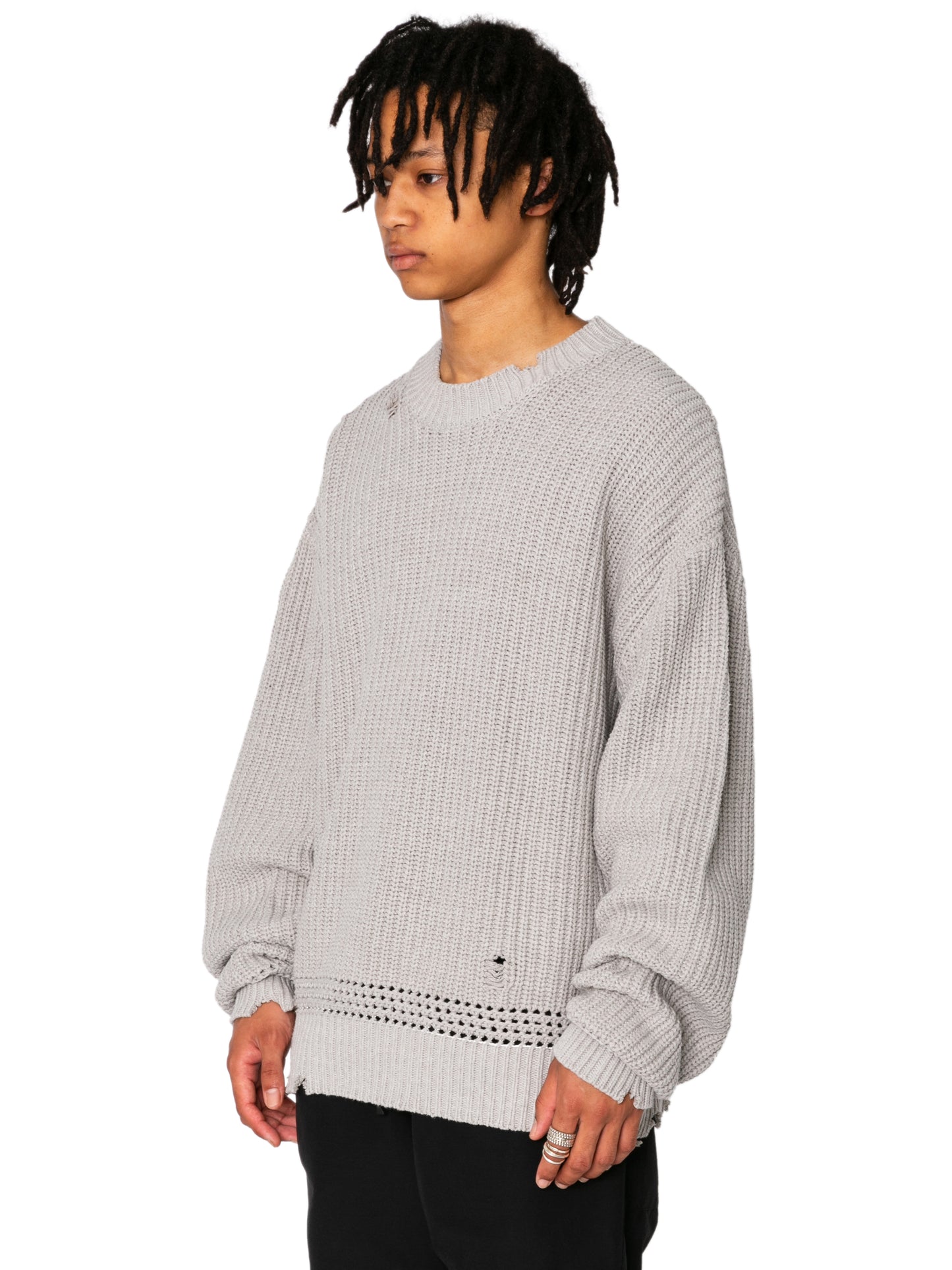 ORGANIZED CREW NECK SWEATER/ C ,A YARN