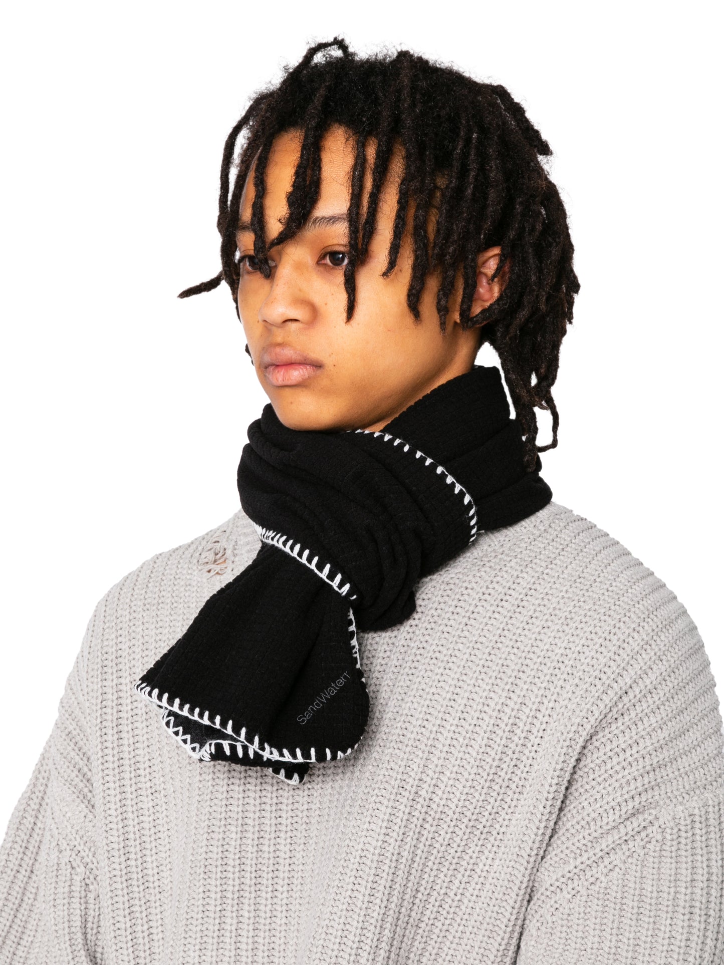 ORGANIZED LONG SCARF/ PE.BLOCK FLEECE