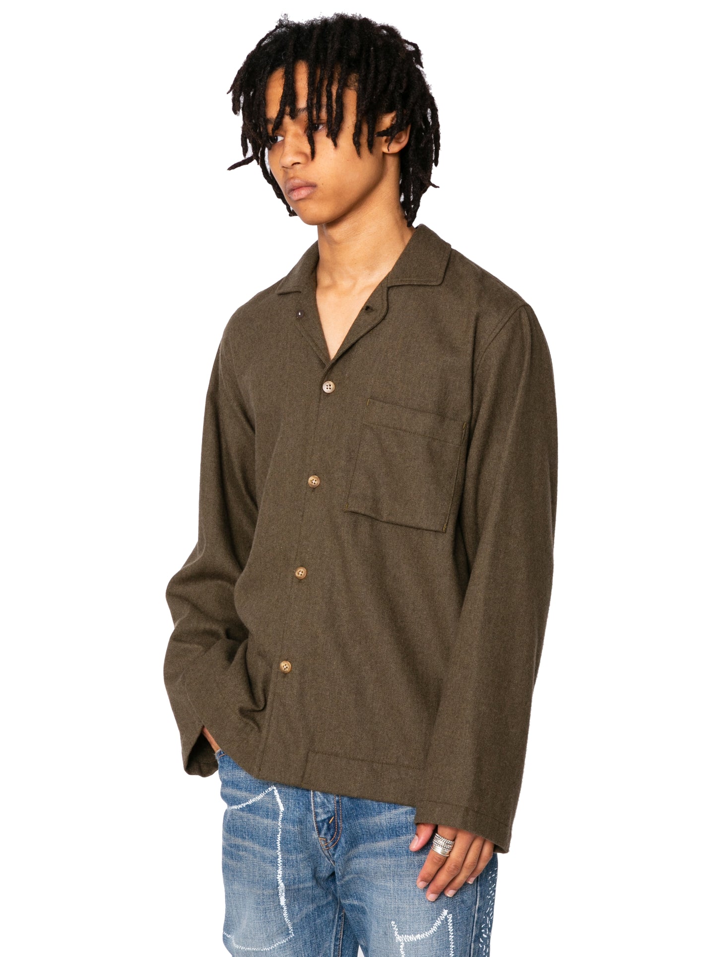 RESEARCHED PAJAMA SHIRT/ ECO WOOL