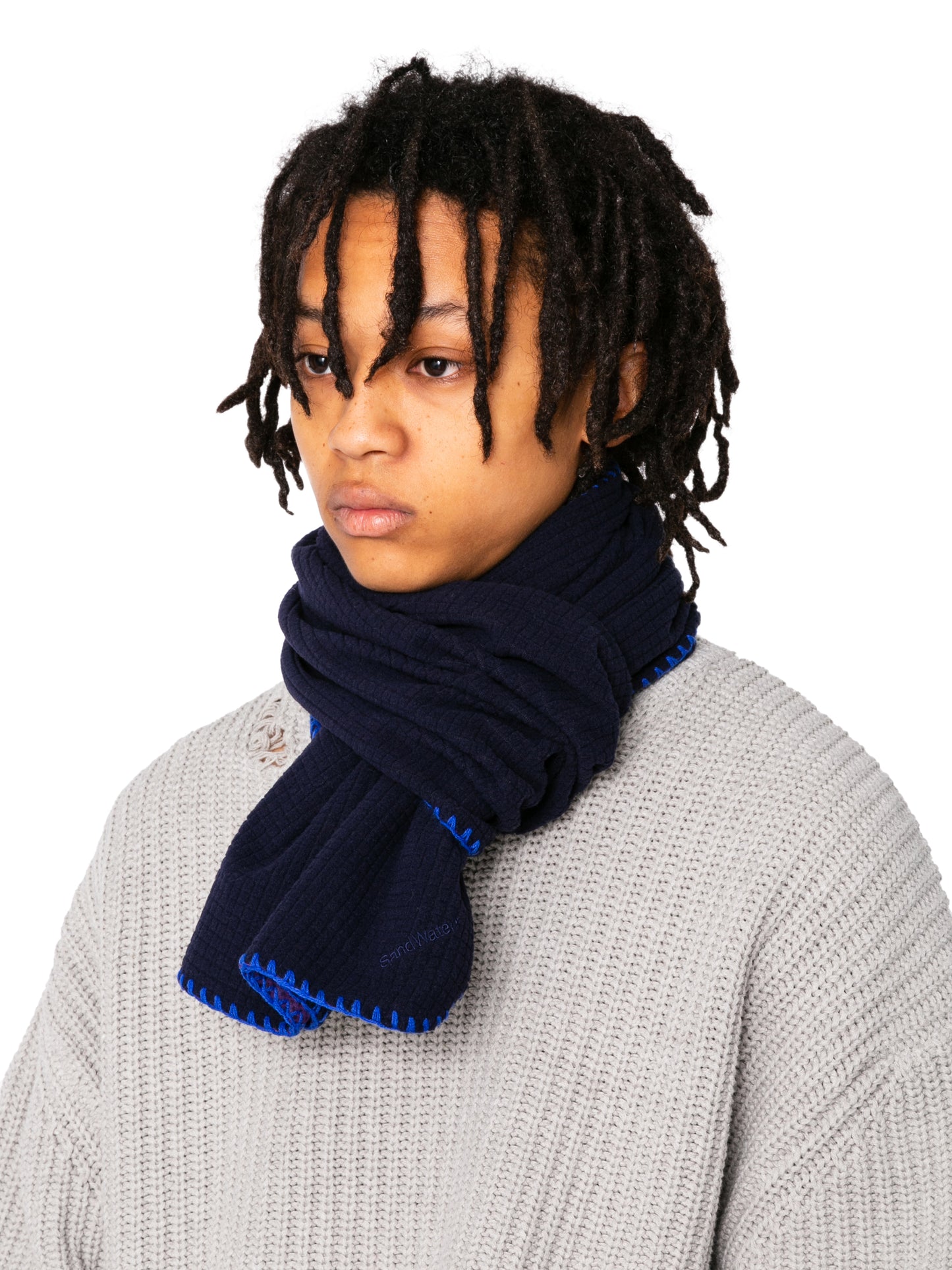 ORGANIZED LONG SCARF/ PE.BLOCK FLEECE
