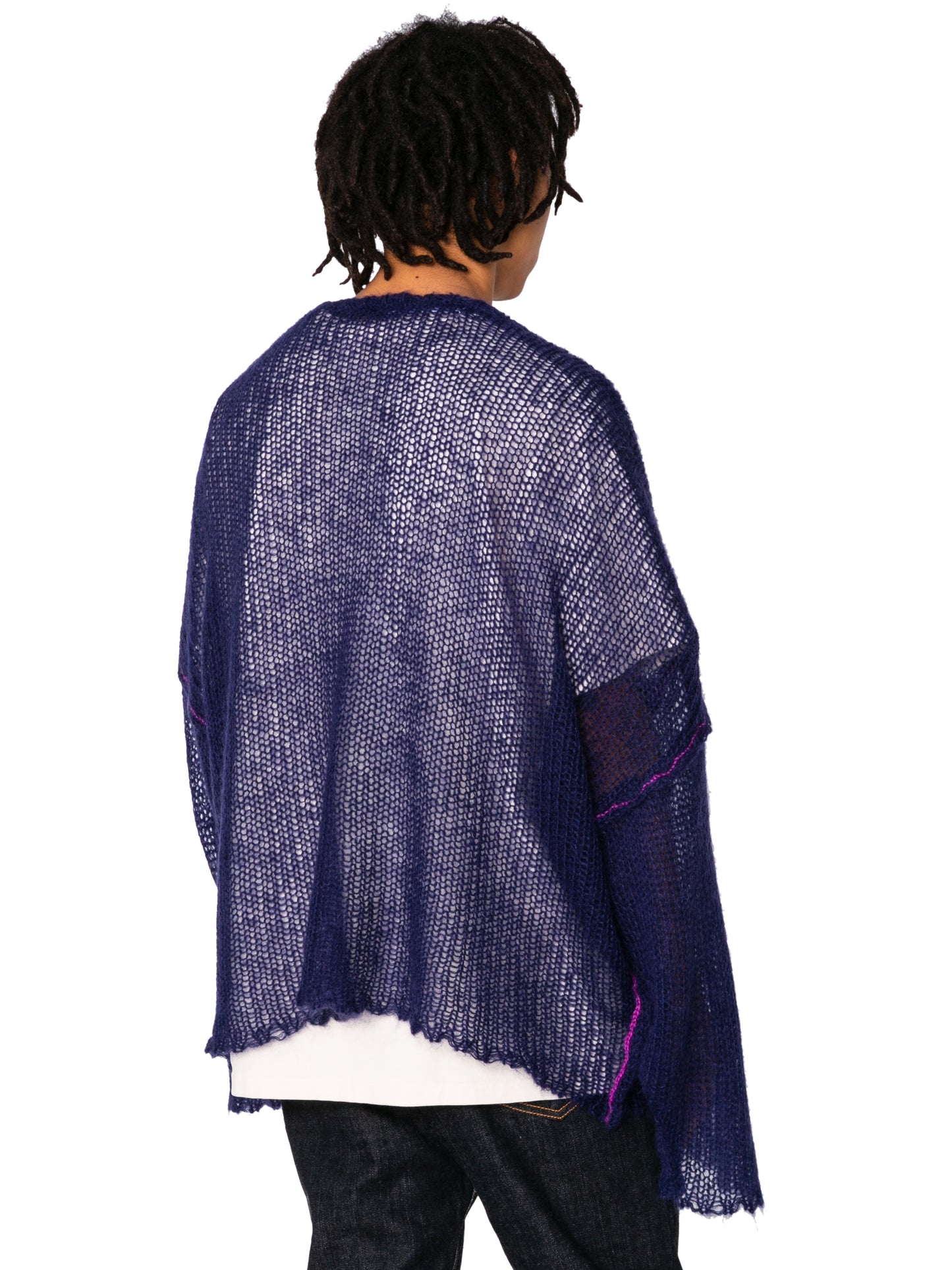 RESEARCHED BOAT NECK SWEATER/ MOHAIR MIX YARN