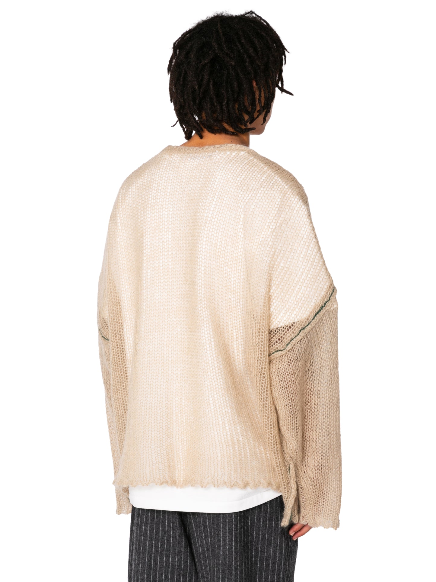 RESEARCHED BOAT NECK SWEATER/ MOHAIR MIX YARN