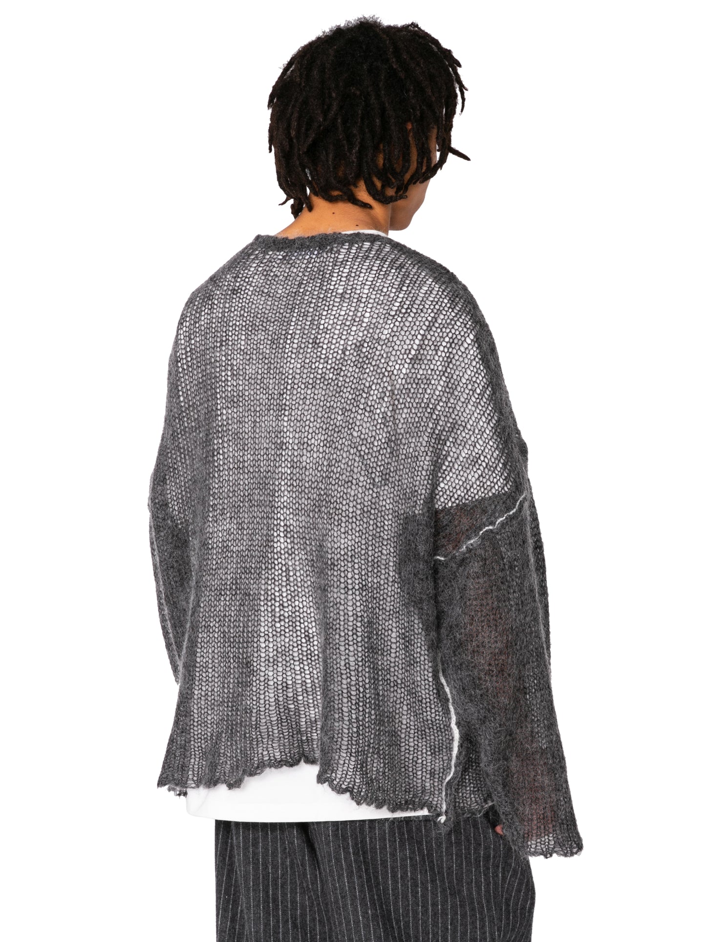 RESEARCHED BOAT NECK SWEATER/ MOHAIR MIX YARN