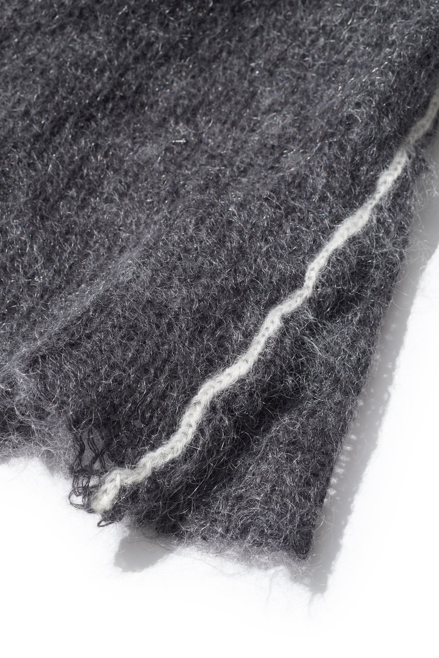 RESEARCHED BOAT NECK SWEATER/ MOHAIR MIX YARN