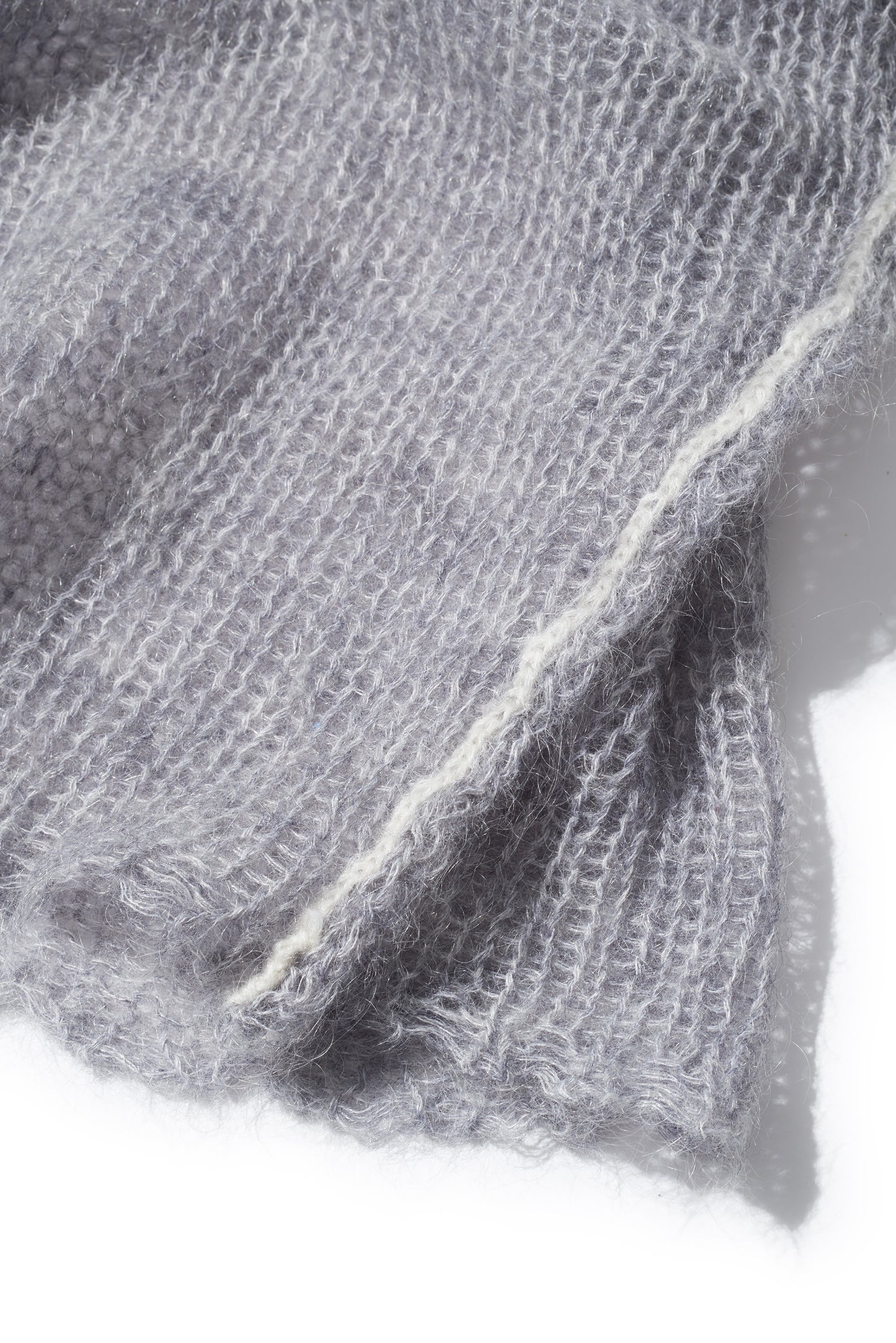RESEARCHED BOAT NECK SWEATER/ MOHAIR MIX YARN