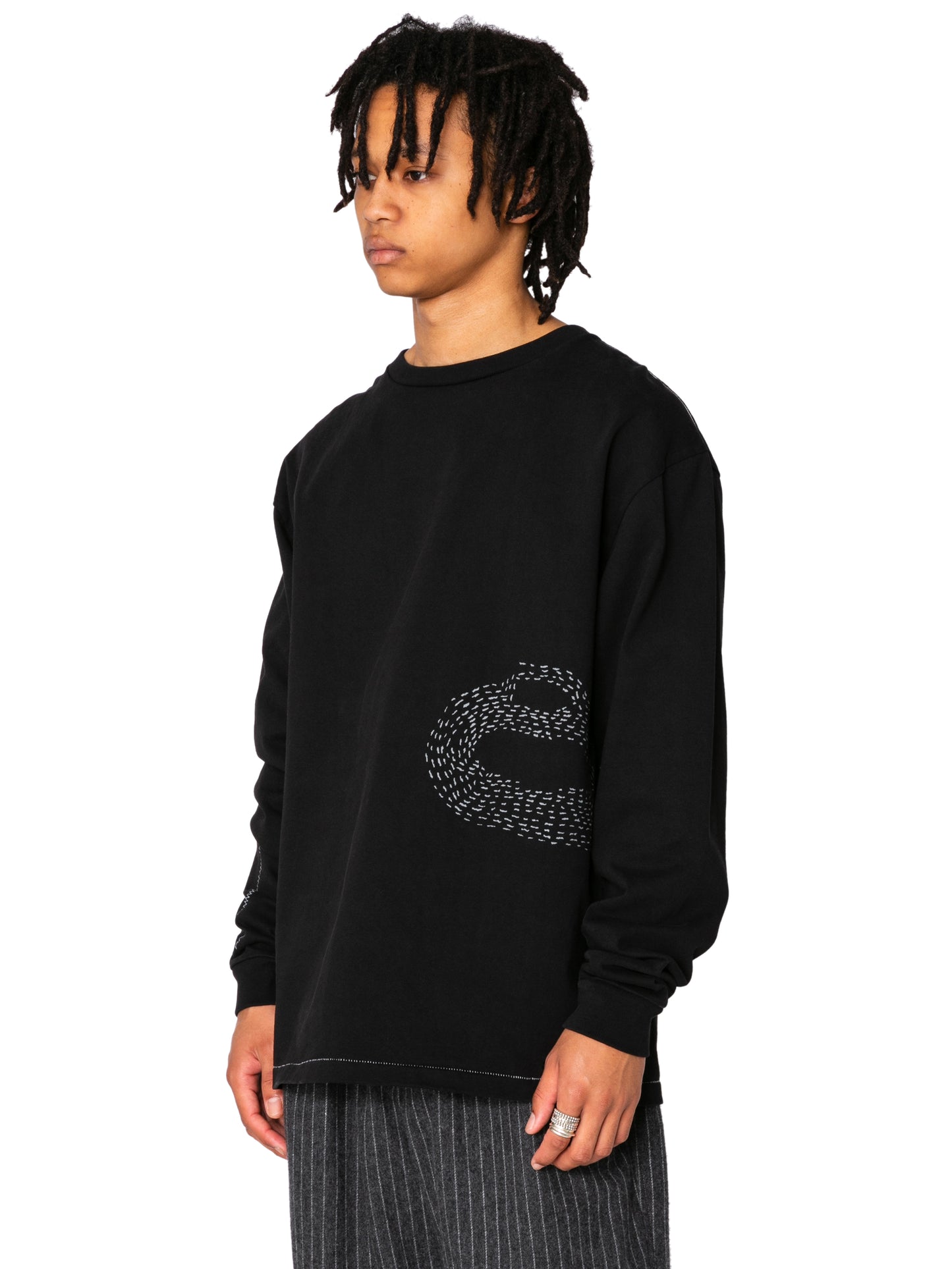 CREW NECK LSTEE11oz C.JERSEY / SASHIKO
