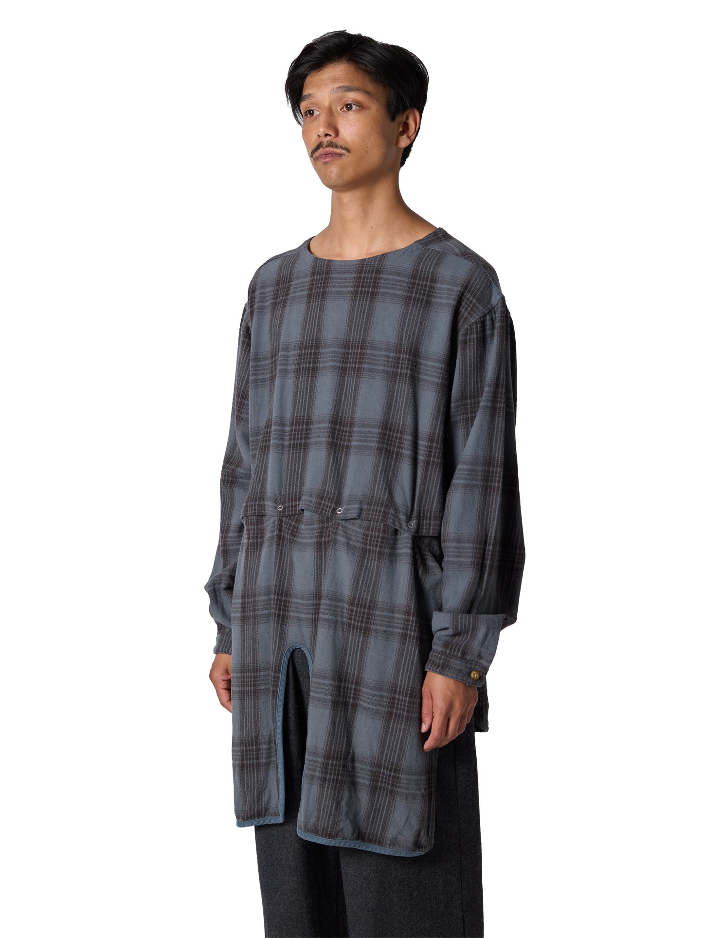 RESEARCHED LONG PULLOVER / COTTON FLANNEL CHECK