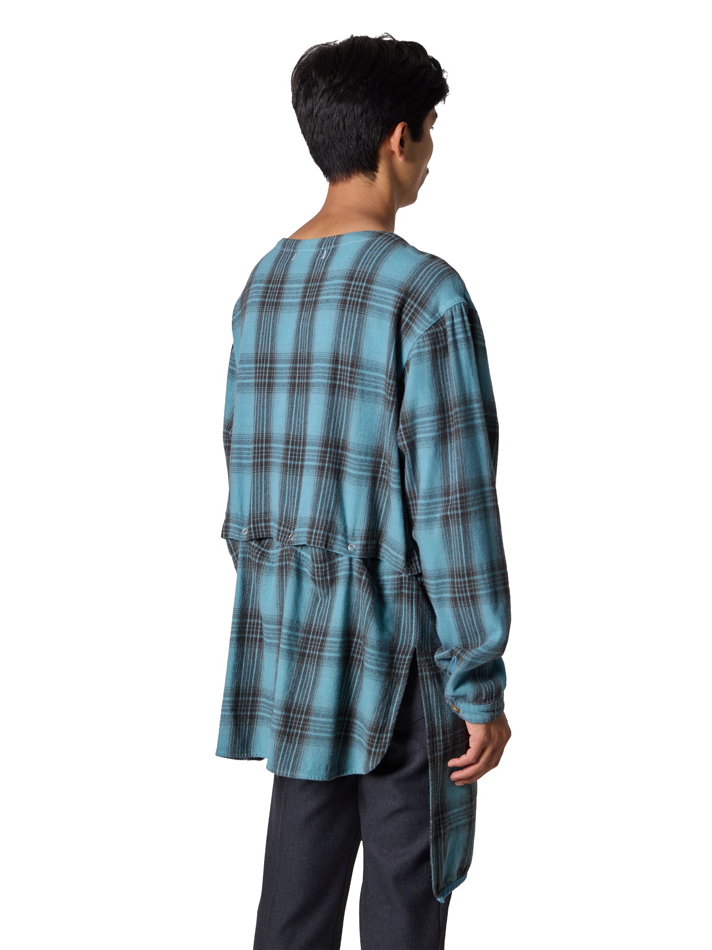 RESEARCHED LONG PULLOVER / COTTON FLANNEL CHECK