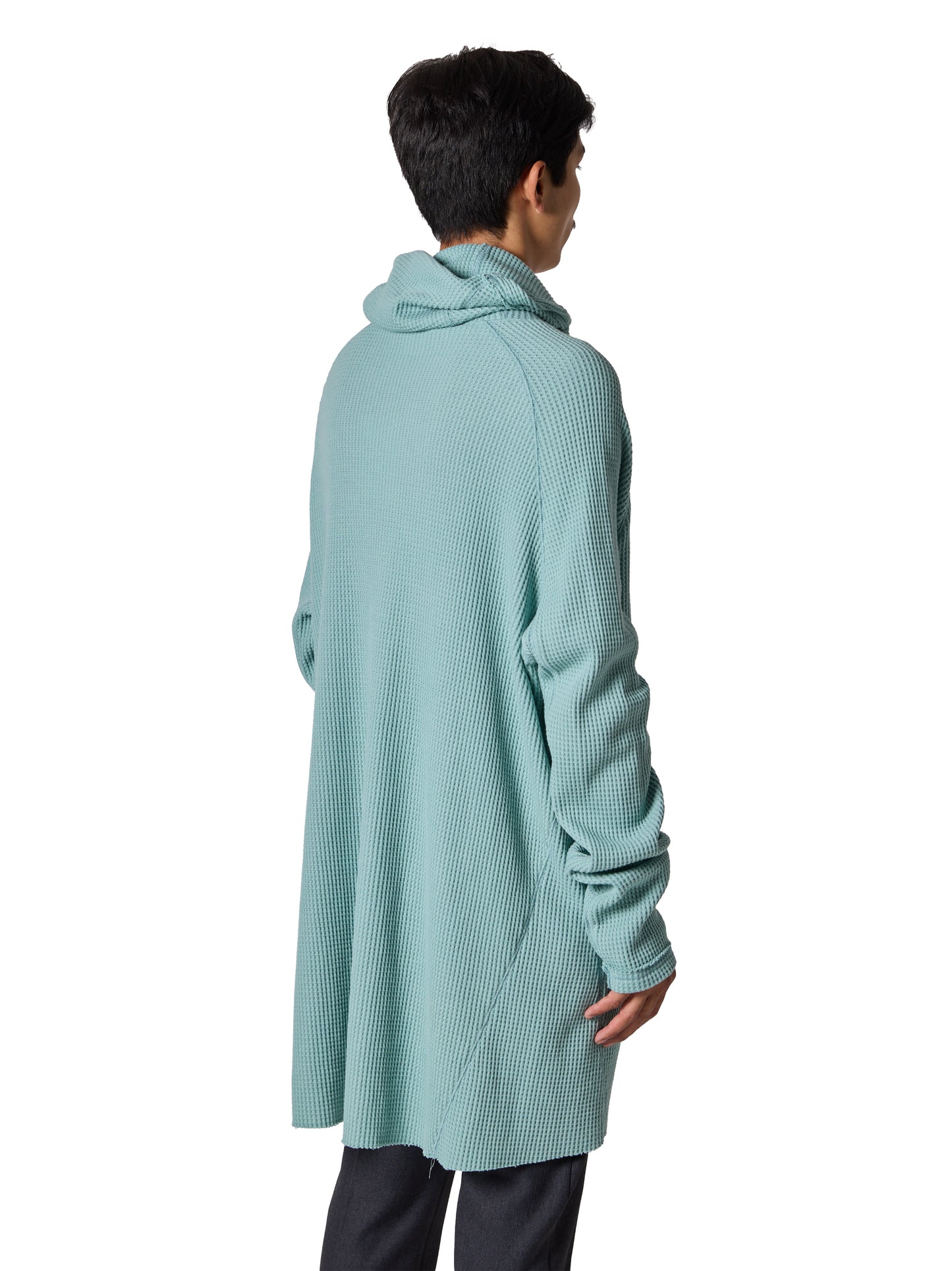ORGANIZED HOODED PULLOVER LONG TOP / COTTON THERMAL