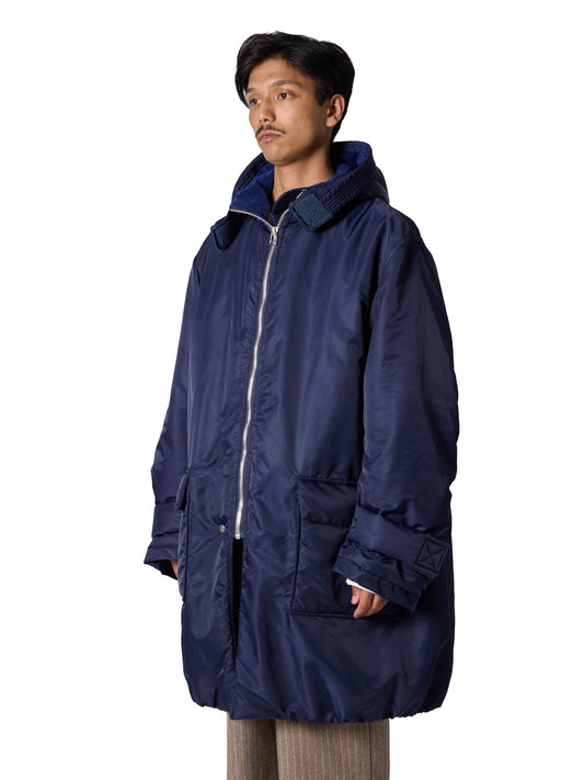 RESEARCHED PADDED COAT / NYLON SATIN