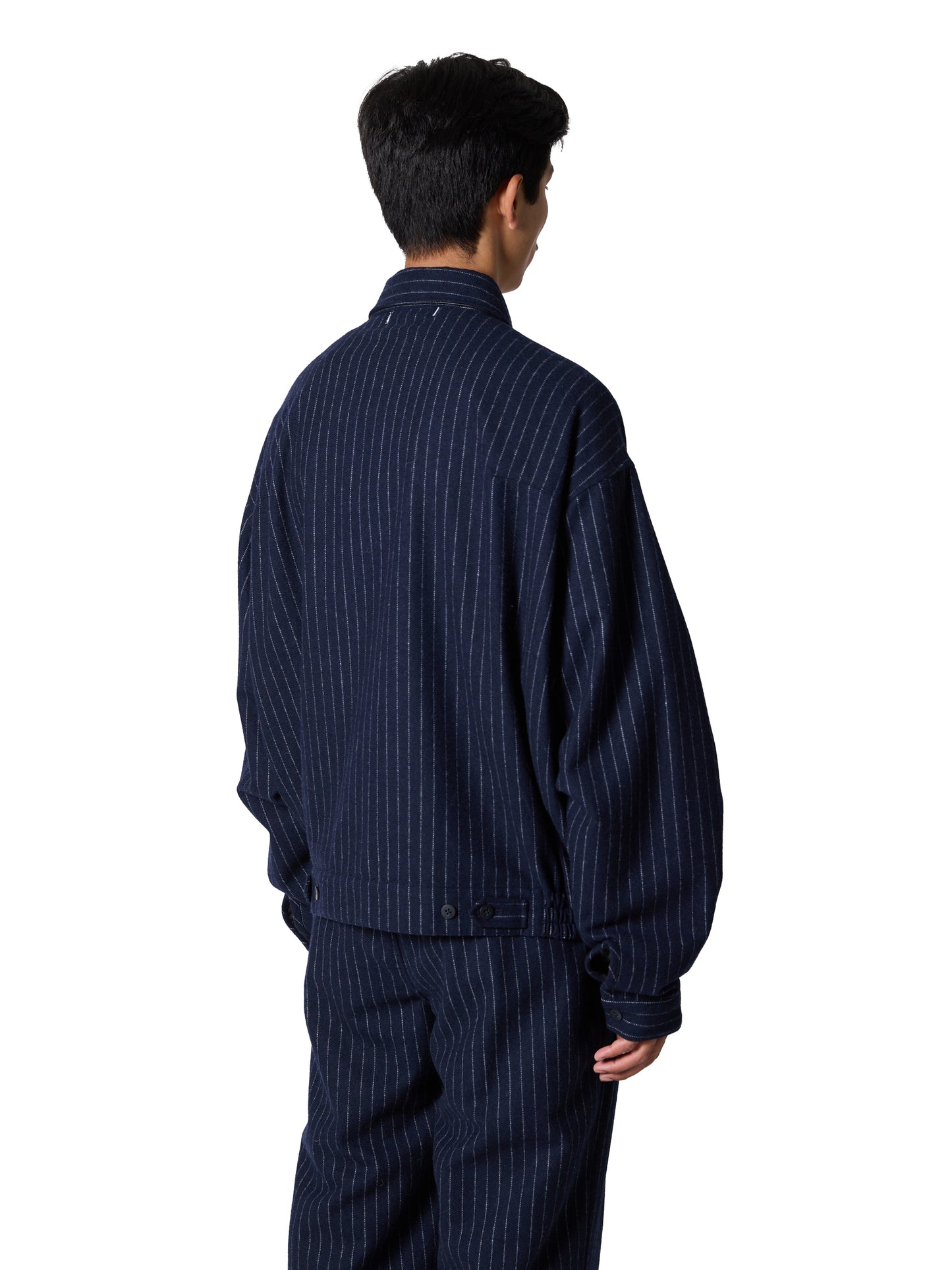 CRAFTED BLOUSON / WOOL MIX STRIPE TWILL