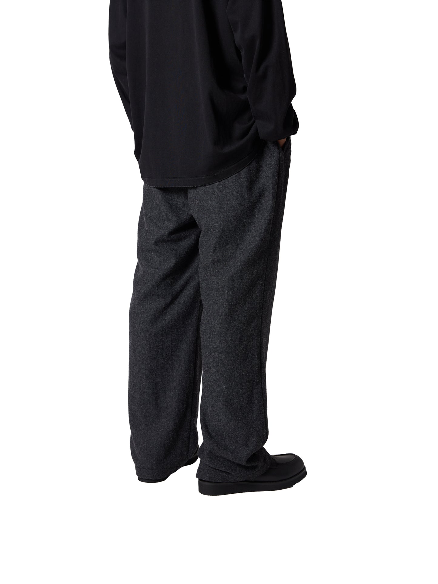 CRAFTED 3 TUCK SLACKS / WOOL MIX TWILL