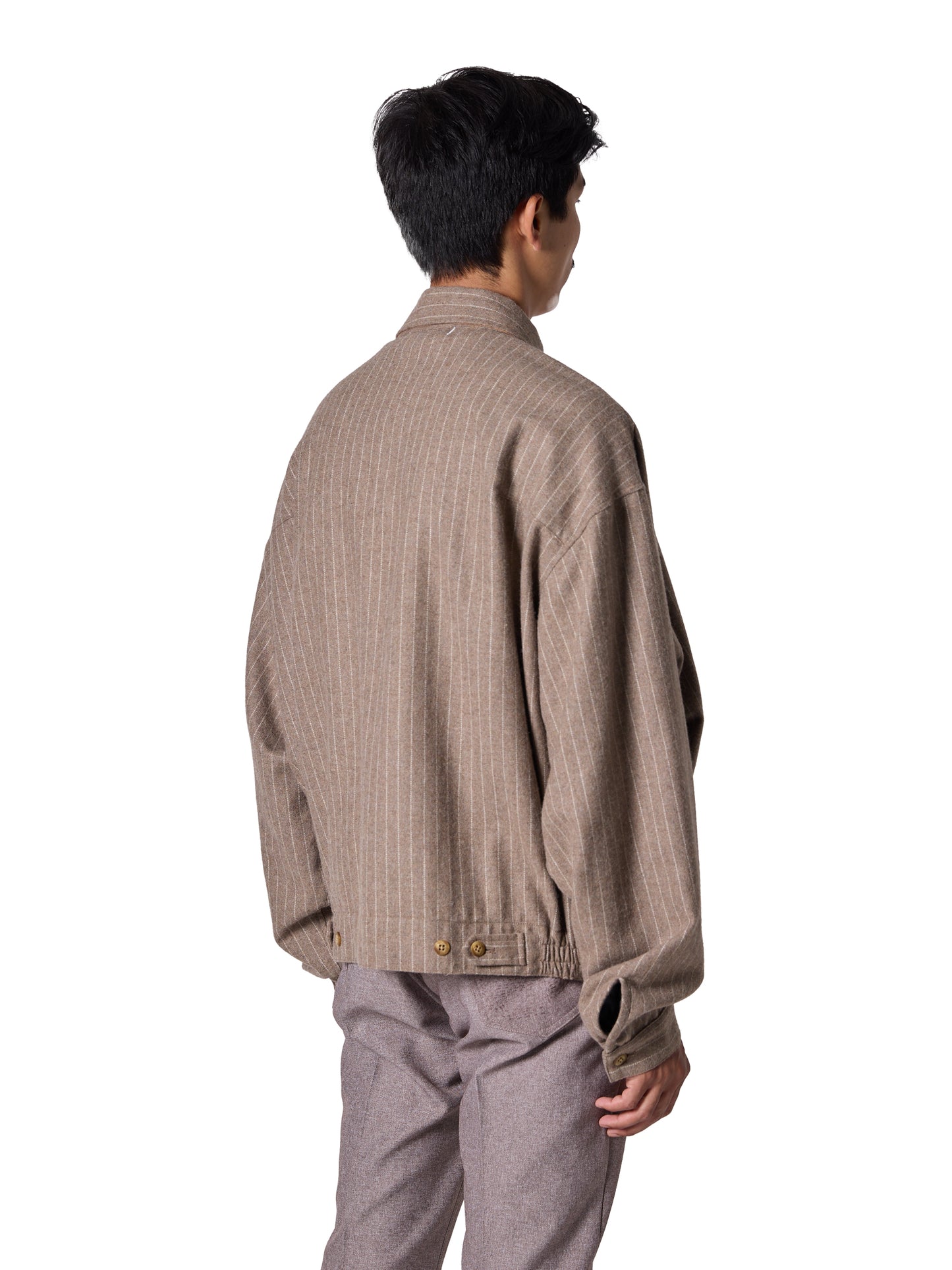 CRAFTED BLOUSON / WOOL MIX STRIPE TWILL