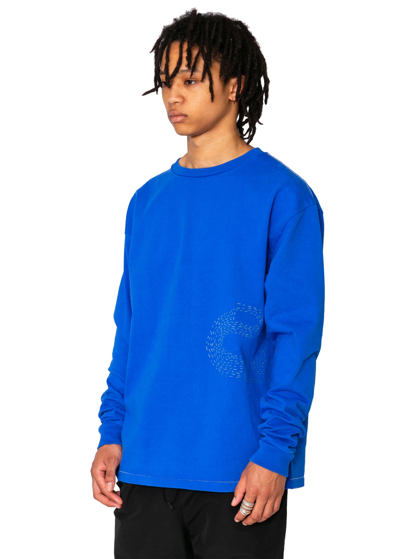 CREW NECK LSTEE11oz C.JERSEY / SASHIKO