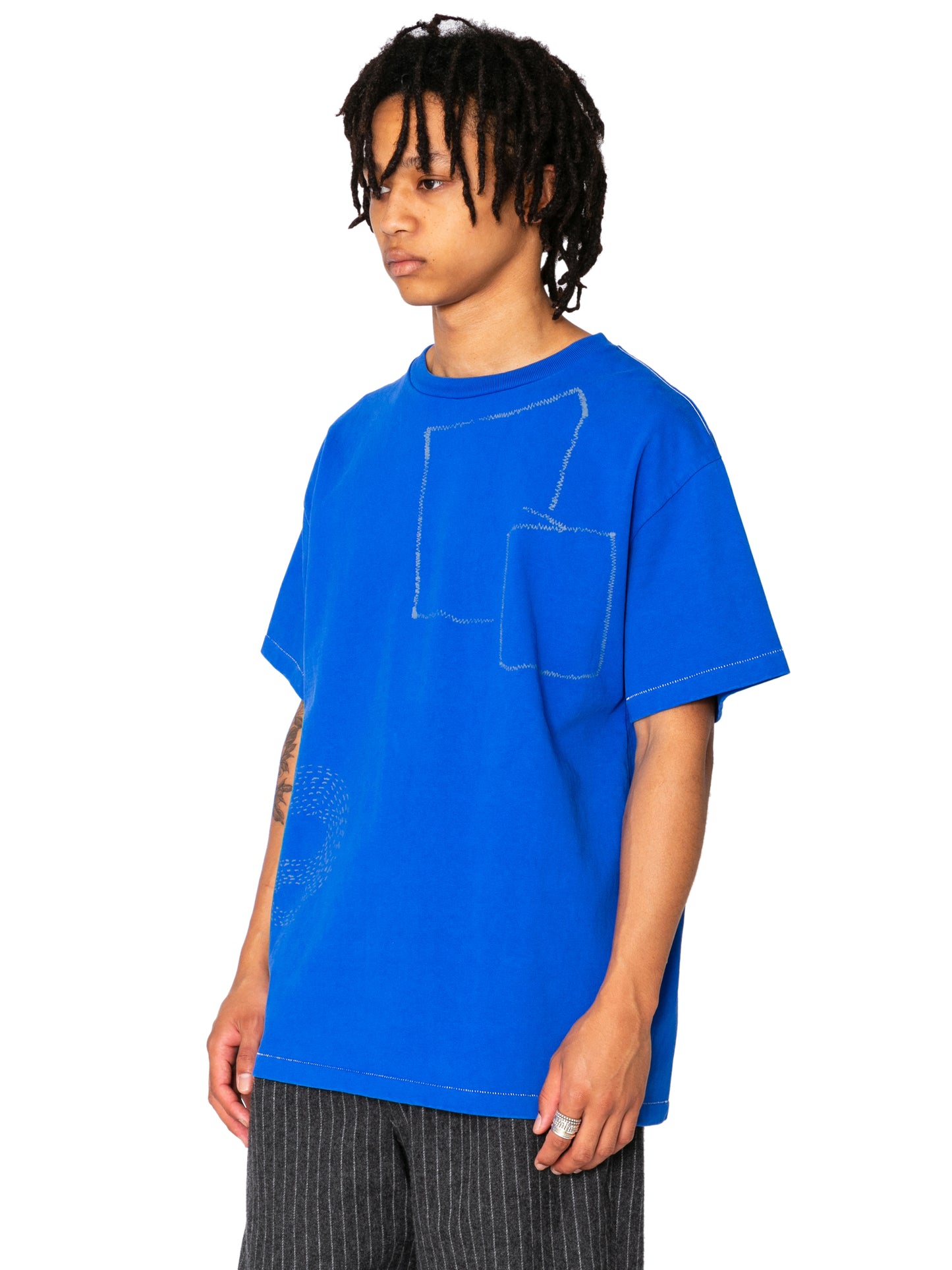 CREW NECK TEE11oz C.JERSEY / SASHIKO
