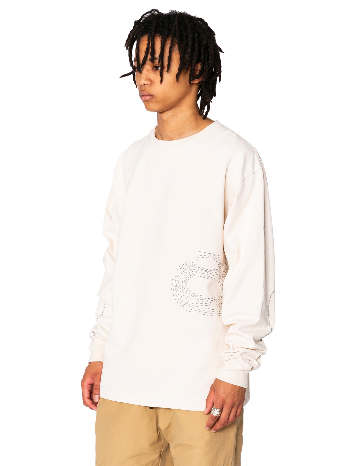 CREW NECK LSTEE11oz C.JERSEY / SASHIKO