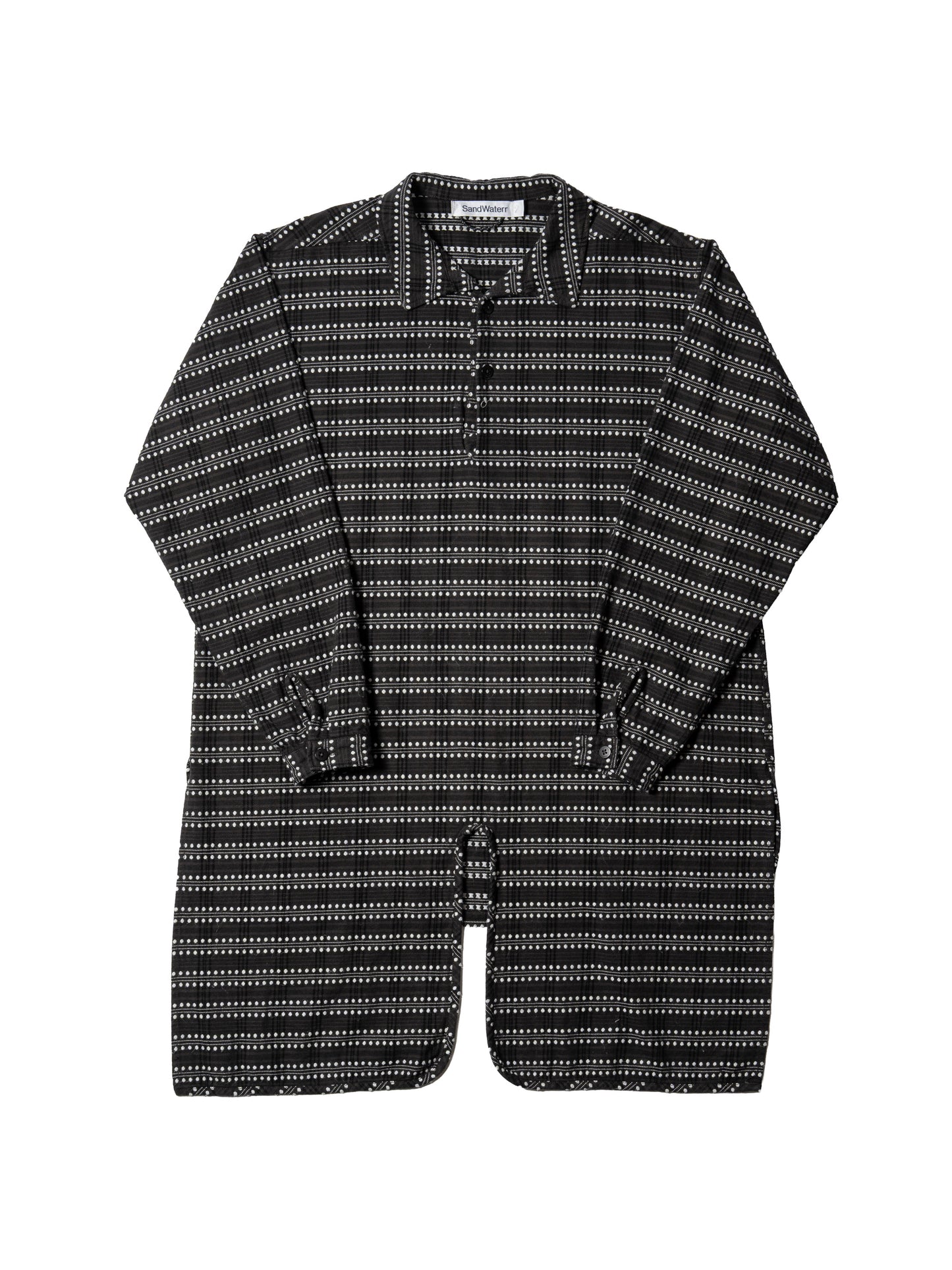 CRAFTED LONG PULLOVER / COTTON MIX FLANNEL CHECK OVERDYED