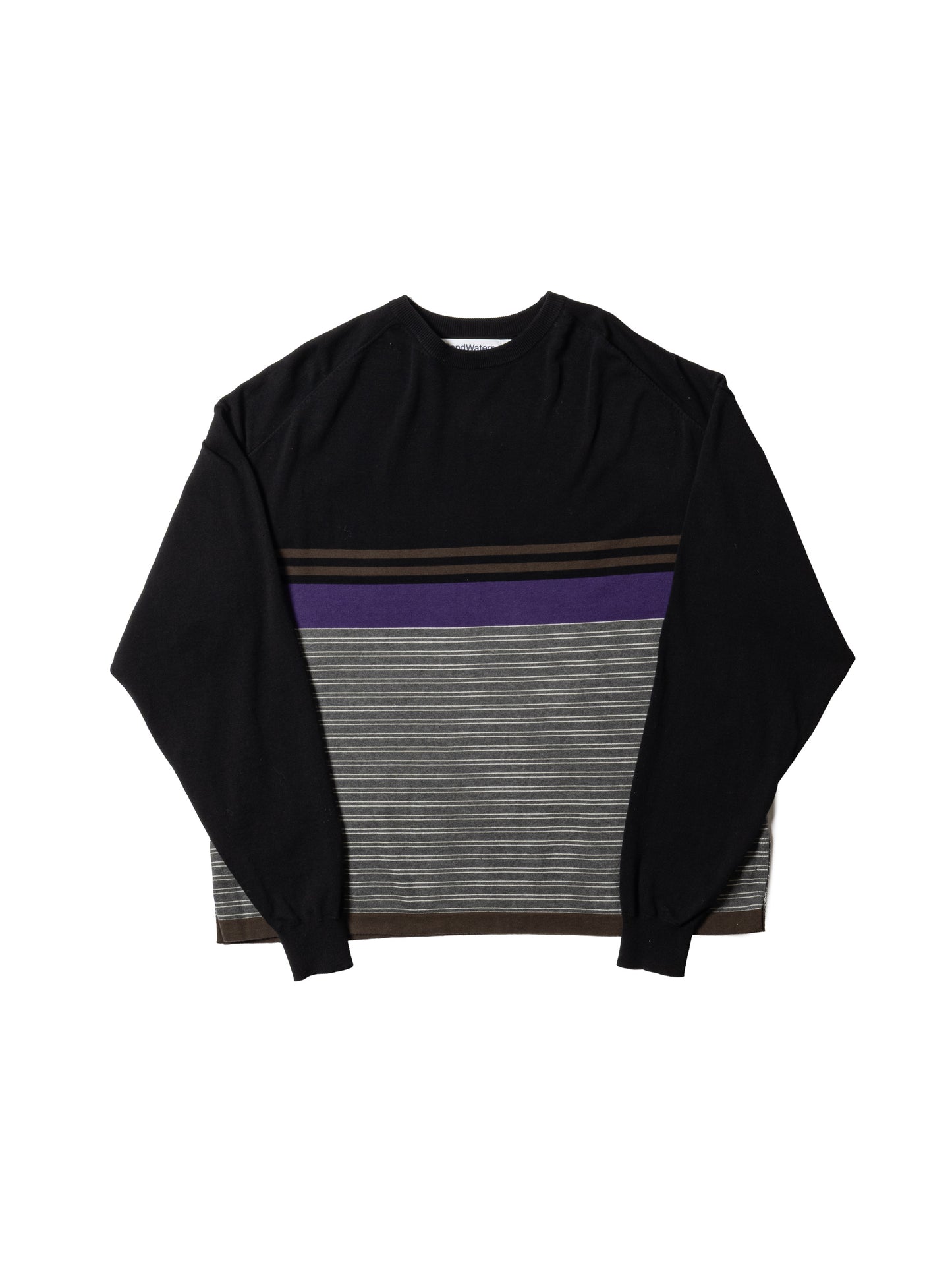 CRAFTED BORDER SWEATER /COTTON YARN