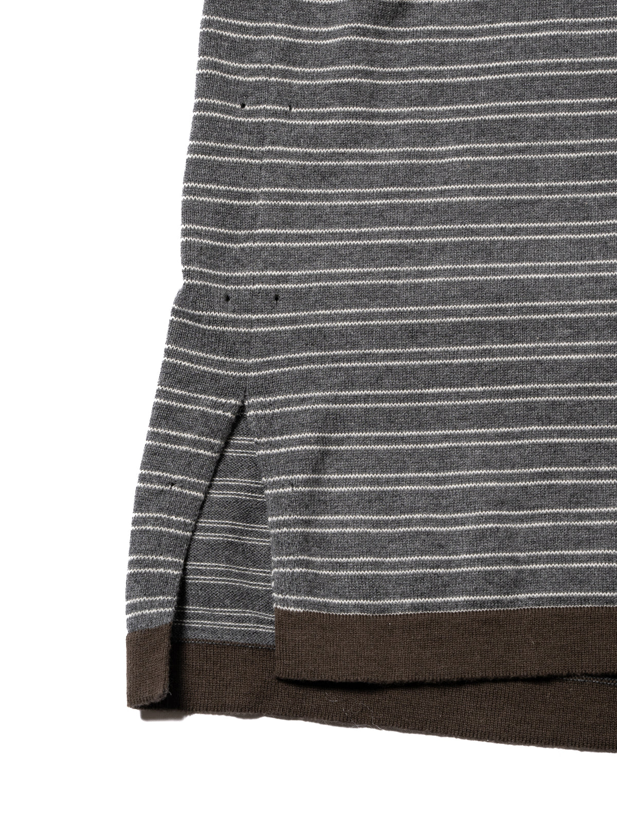 CRAFTED BORDER SWEATER /COTTON YARN