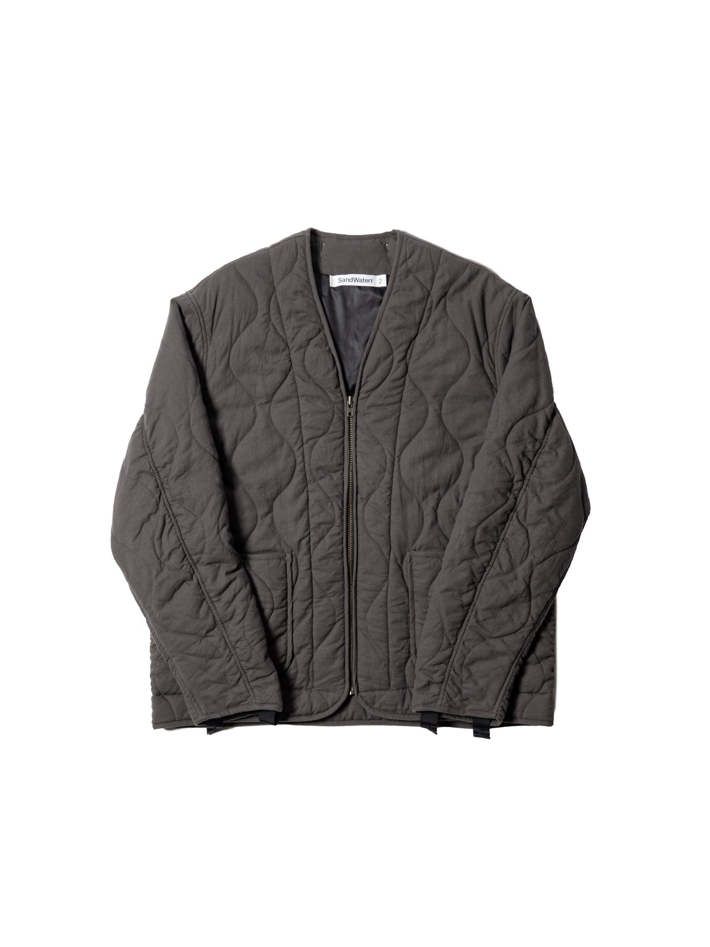 ORGANIZED QUILTED BLOUSON / COTTON PEACH SKIN TWILL