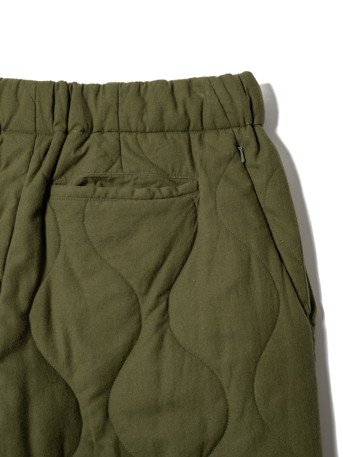 ORGANIZED EASY QUILTED PANTS / COTTON PEACH SKIN TWILL