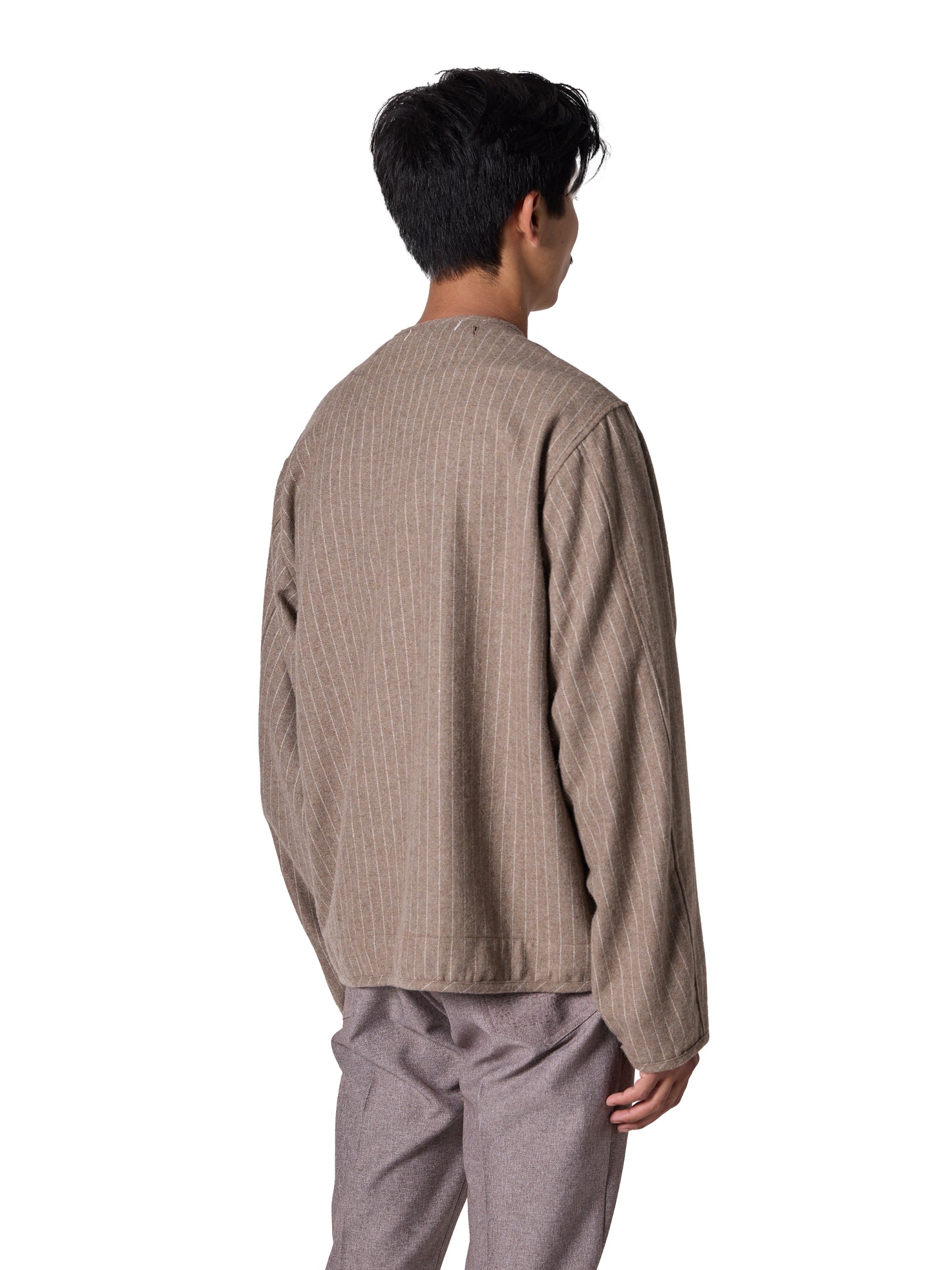 CRAFTED LINING SHIRT / WOOL MIX STRIPE TWILL