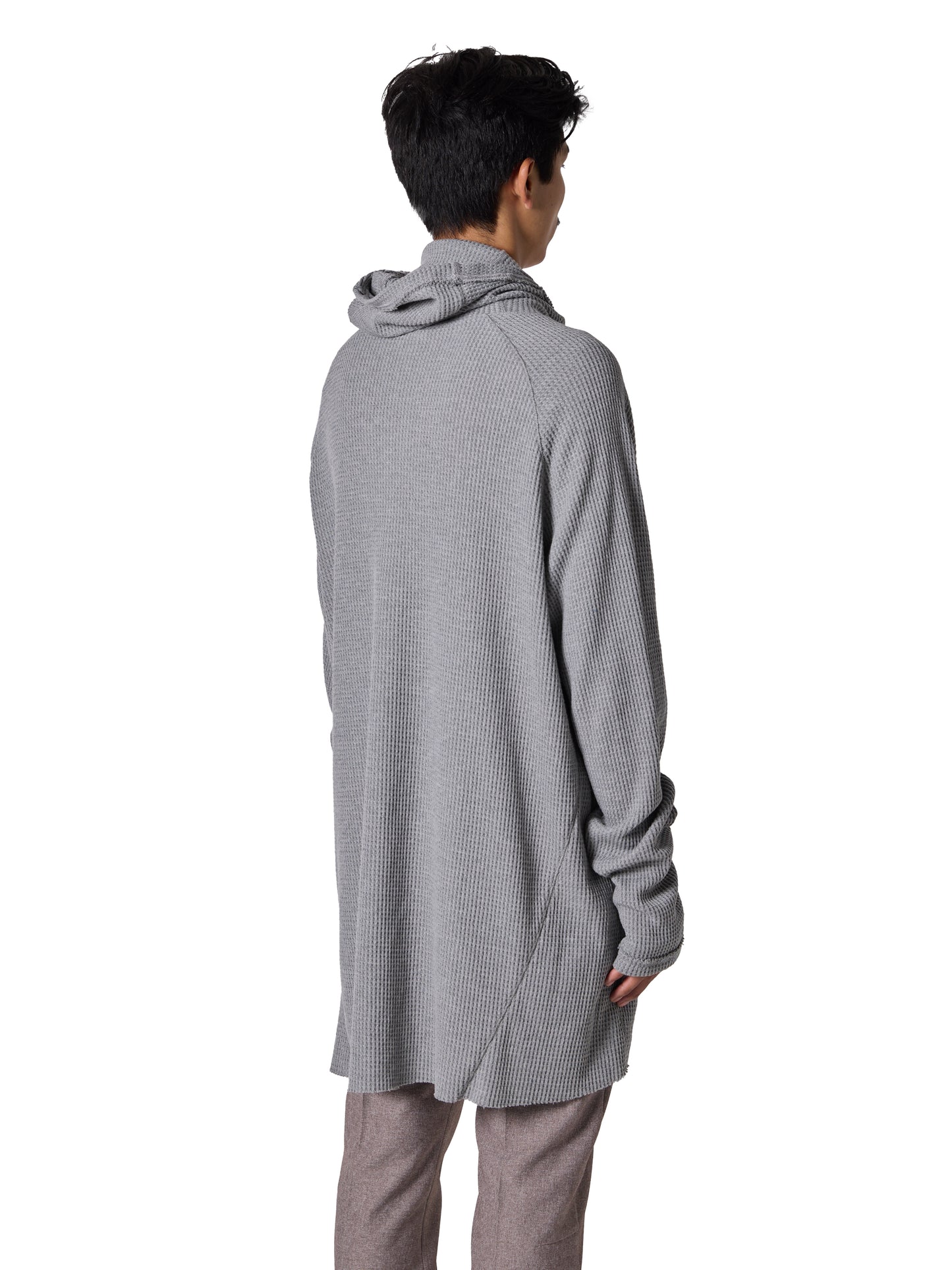 ORGANIZED HOODED PULLOVER LONG TOP / COTTON THERMAL