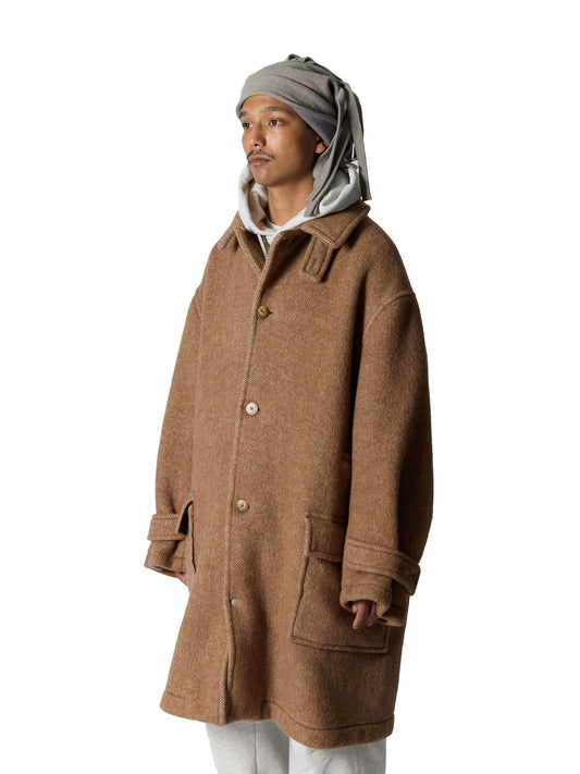 RESEARCHED CITY COAT / ALPACA MIX MELTON HERRINGBONE