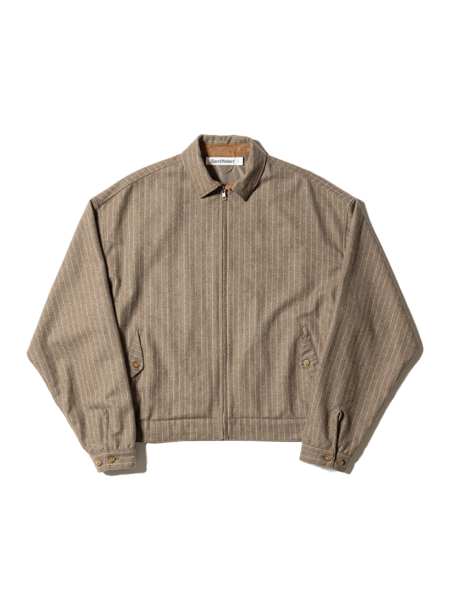 CRAFTED BLOUSON / WOOL MIX STRIPE TWILL
