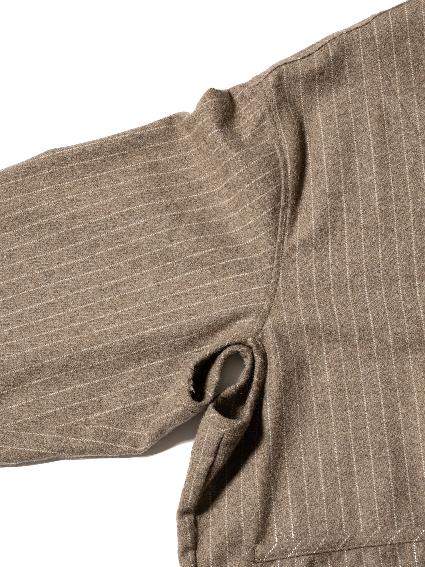 CRAFTED LINING SHIRT / WOOL MIX STRIPE TWILL