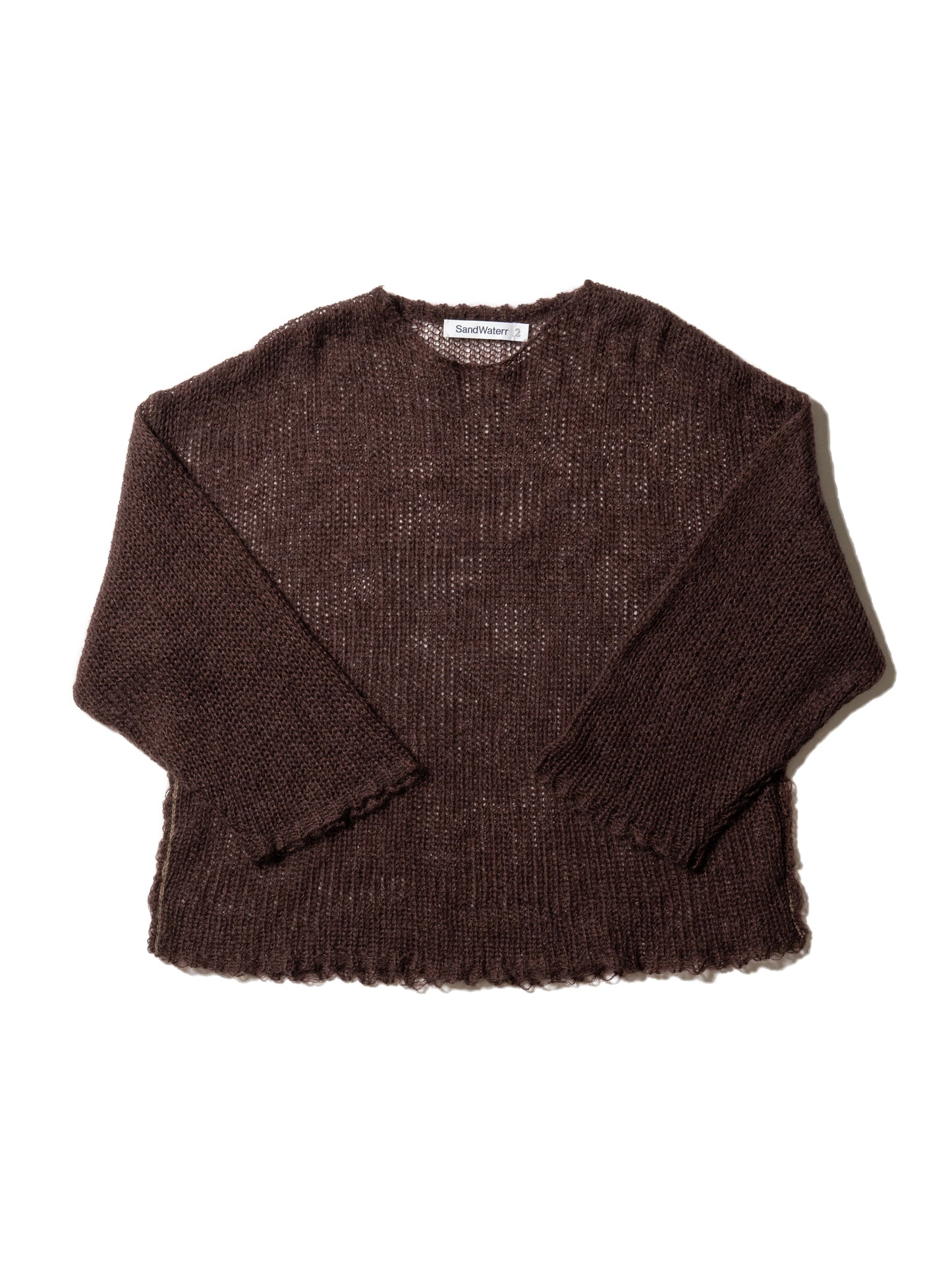 RESEARCHED BOAT NECK SWEATER / MOHAIR MIX YARN