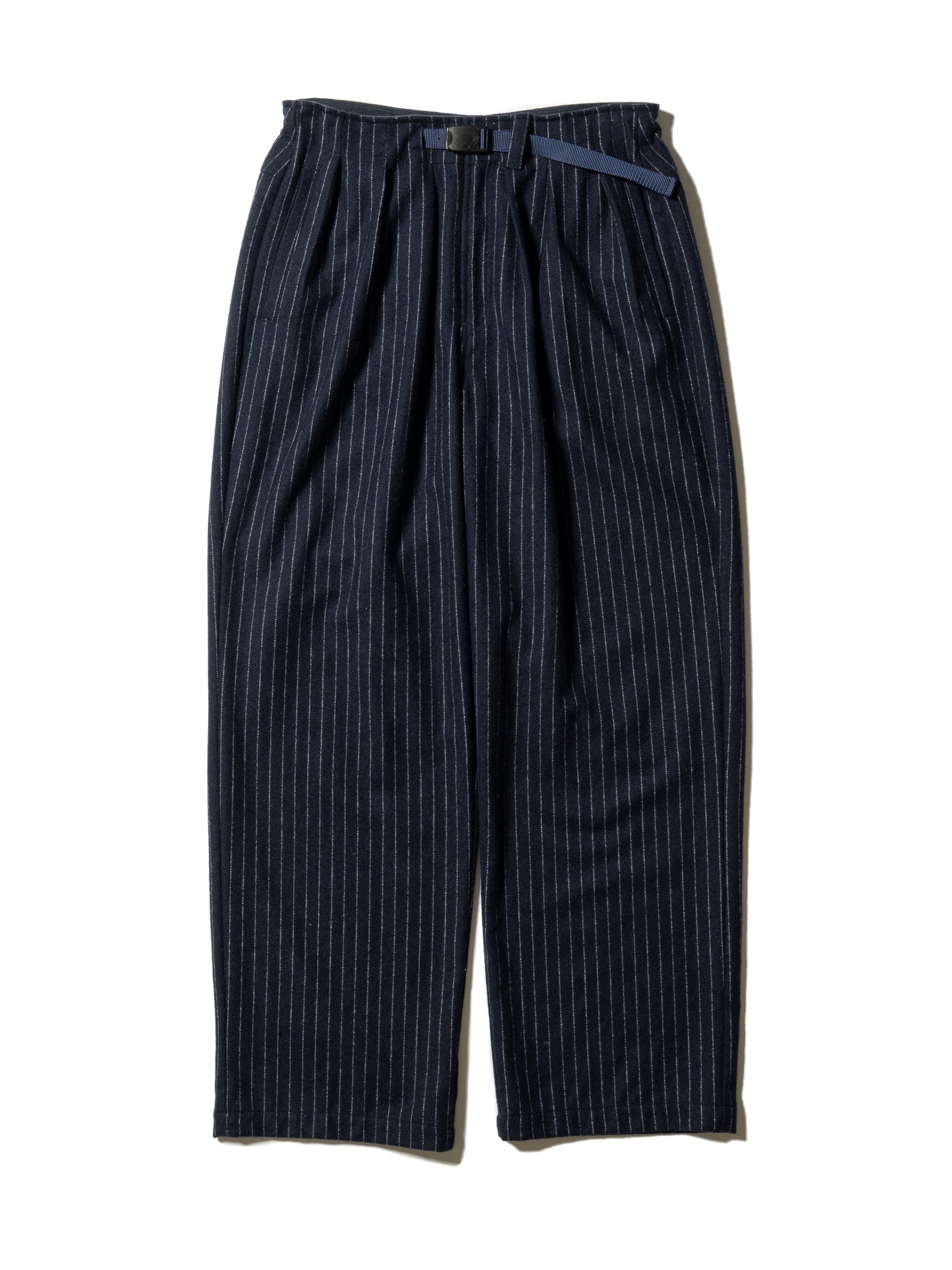 CRAFTED 3 TUCK SLACKS / WOOL MIX STRIPE TWILL