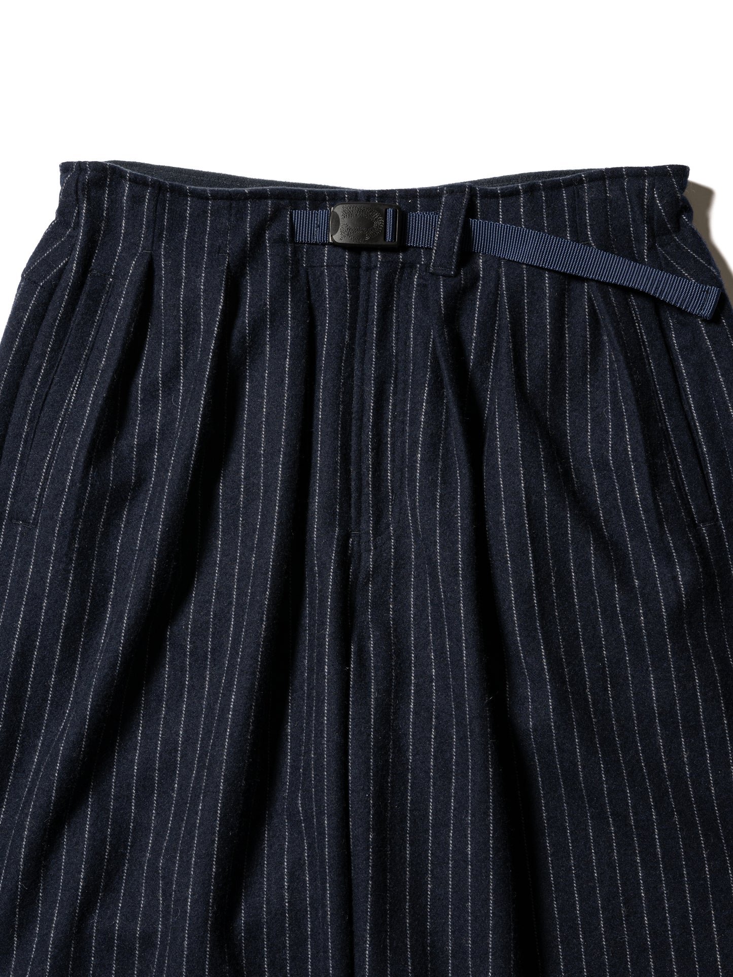 CRAFTED 3 TUCK SLACKS / WOOL MIX STRIPE TWILL