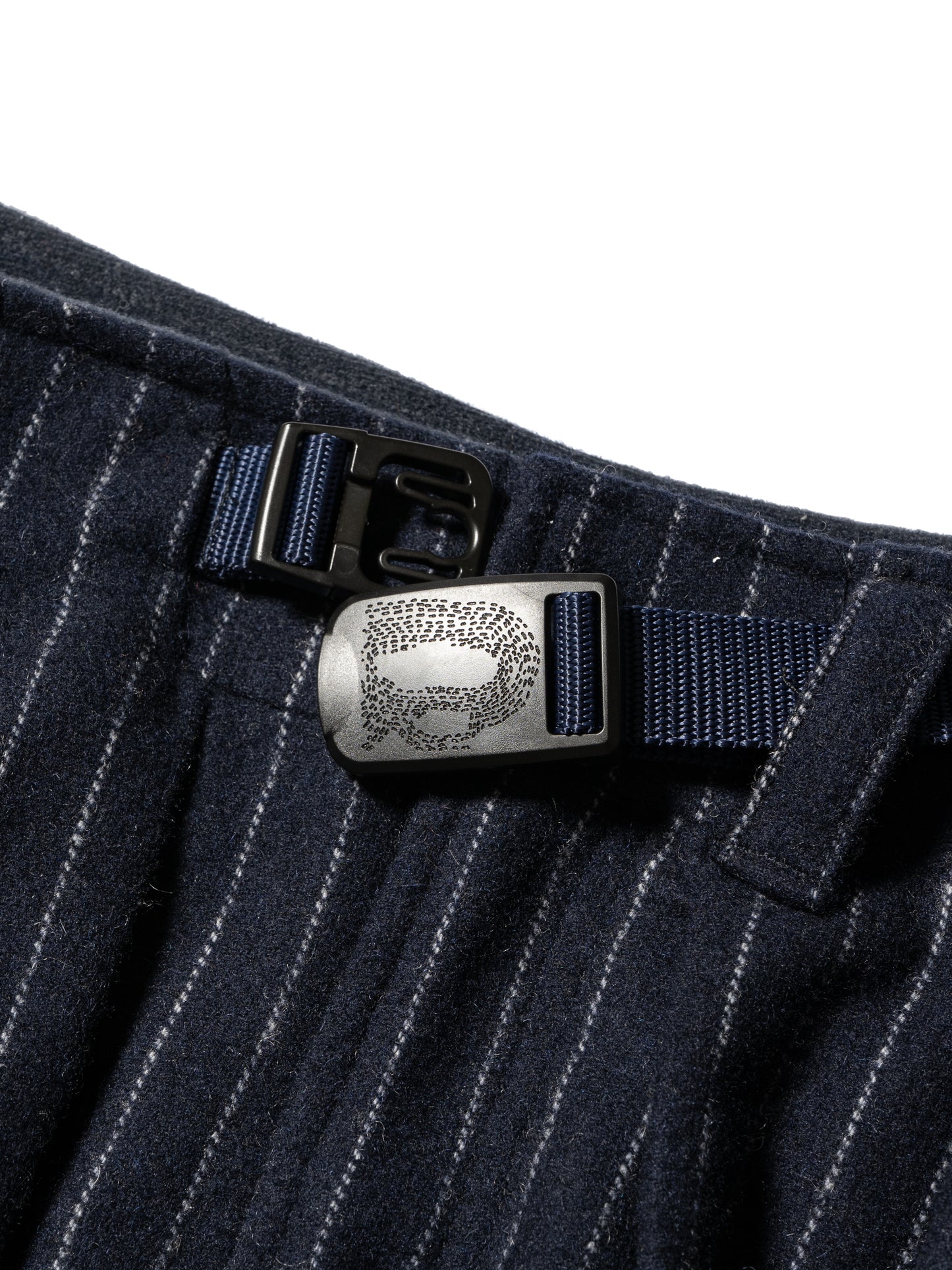 CRAFTED 3 TUCK SLACKS / WOOL MIX STRIPE TWILL