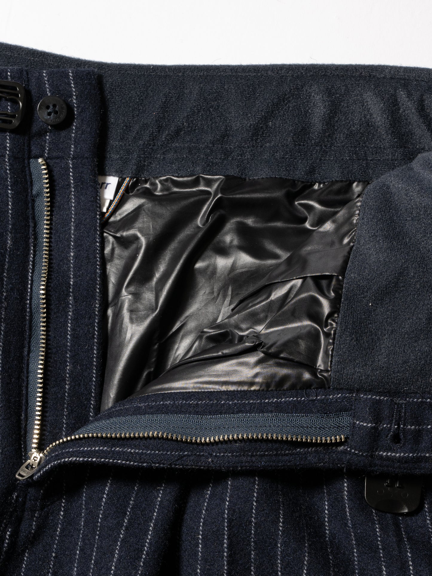 CRAFTED 3 TUCK SLACKS / WOOL MIX STRIPE TWILL