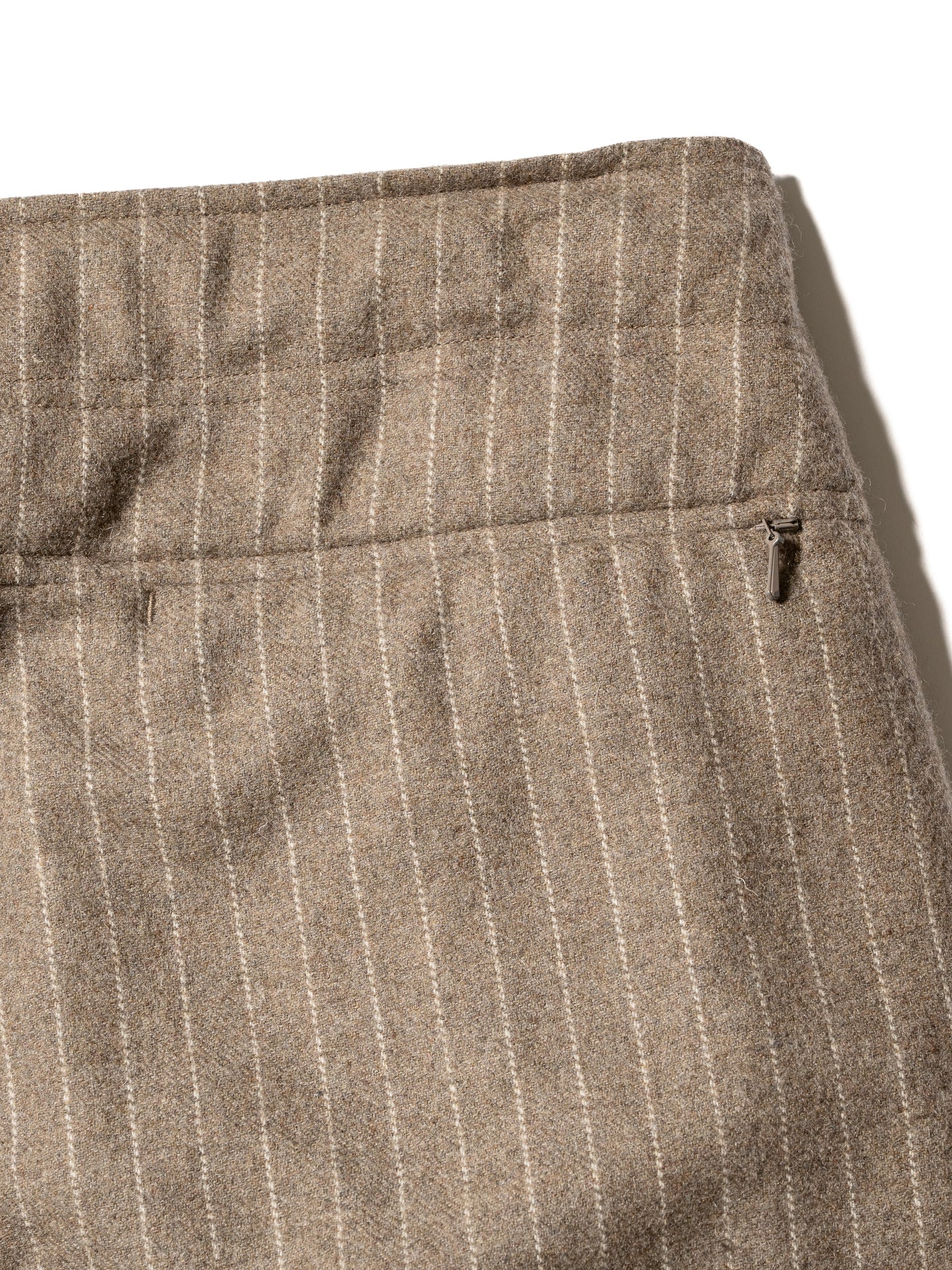 CRAFTED 3 TUCK SLACKS / WOOL MIX STRIPE TWILL