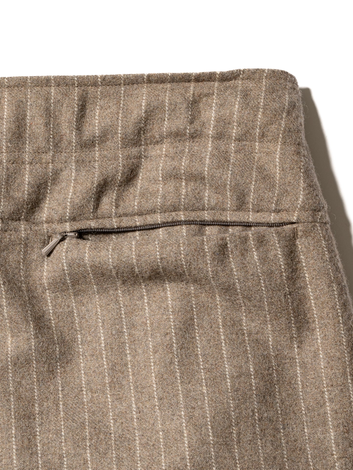 CRAFTED 3 TUCK SLACKS / WOOL MIX STRIPE TWILL