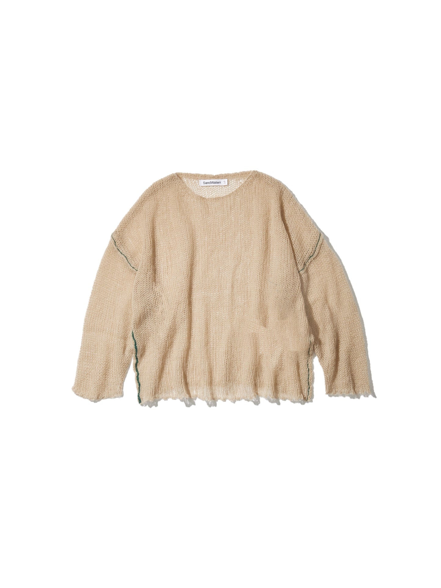 RESEARCHED BOAT NECK SWEATER / MOHAIR MIX YARN