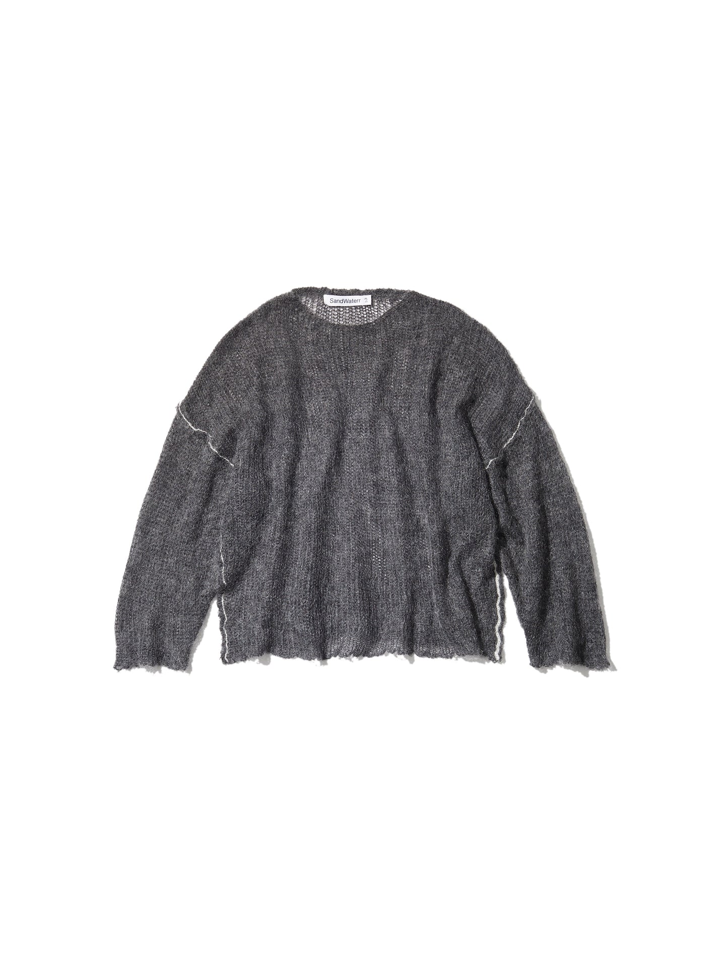 RESEARCHED BOAT NECK SWEATER / MOHAIR MIX YARN