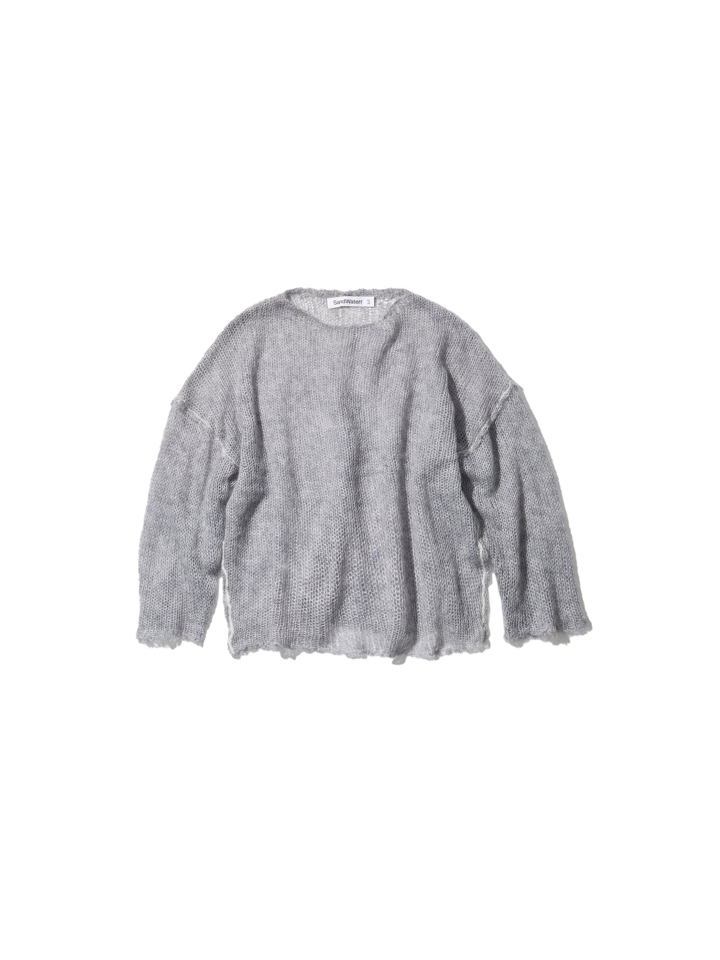 RESEARCHED BOAT NECK SWEATER / MOHAIR MIX YARN