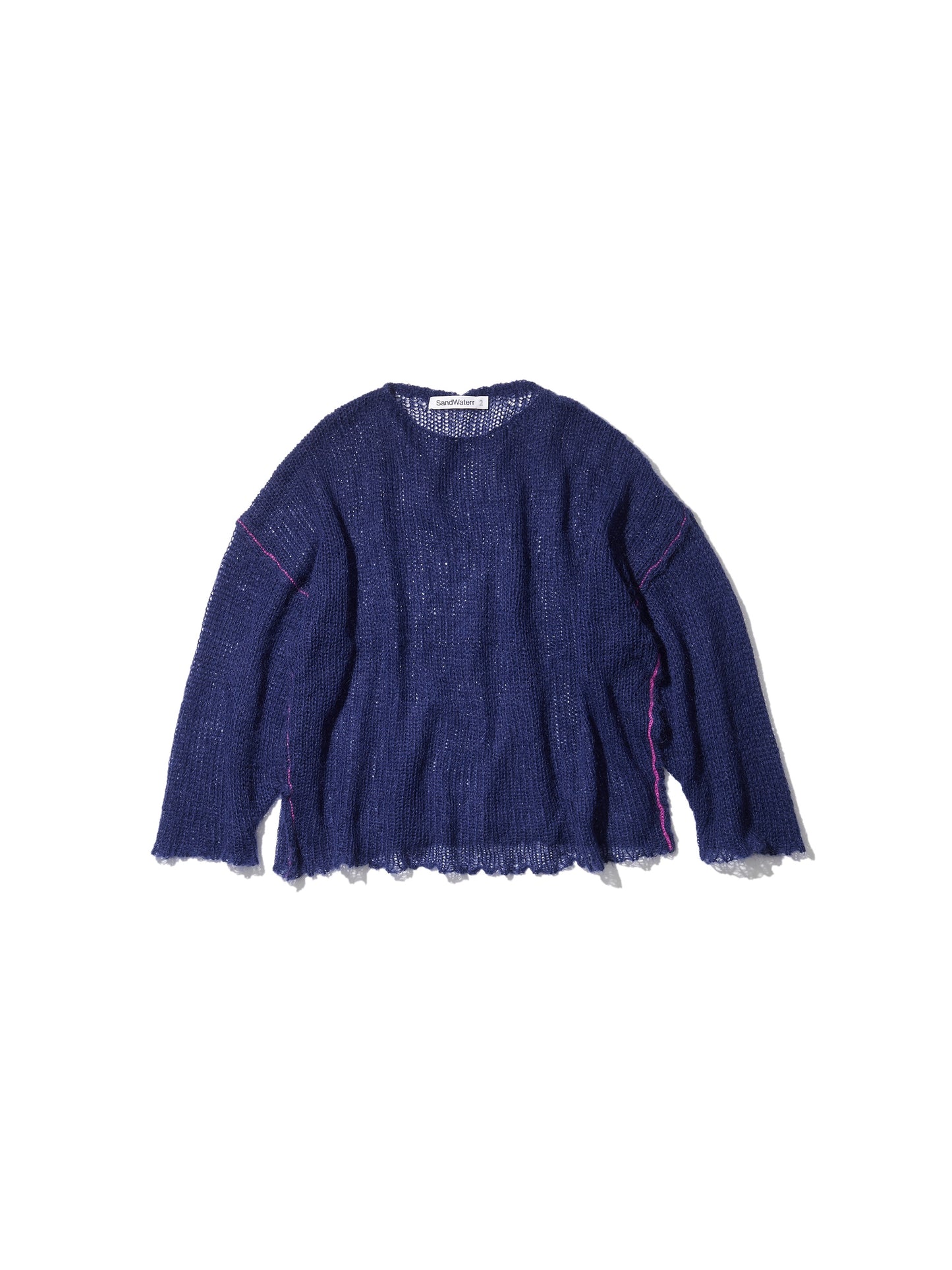 RESEARCHED BOAT NECK SWEATER / MOHAIR MIX YARN