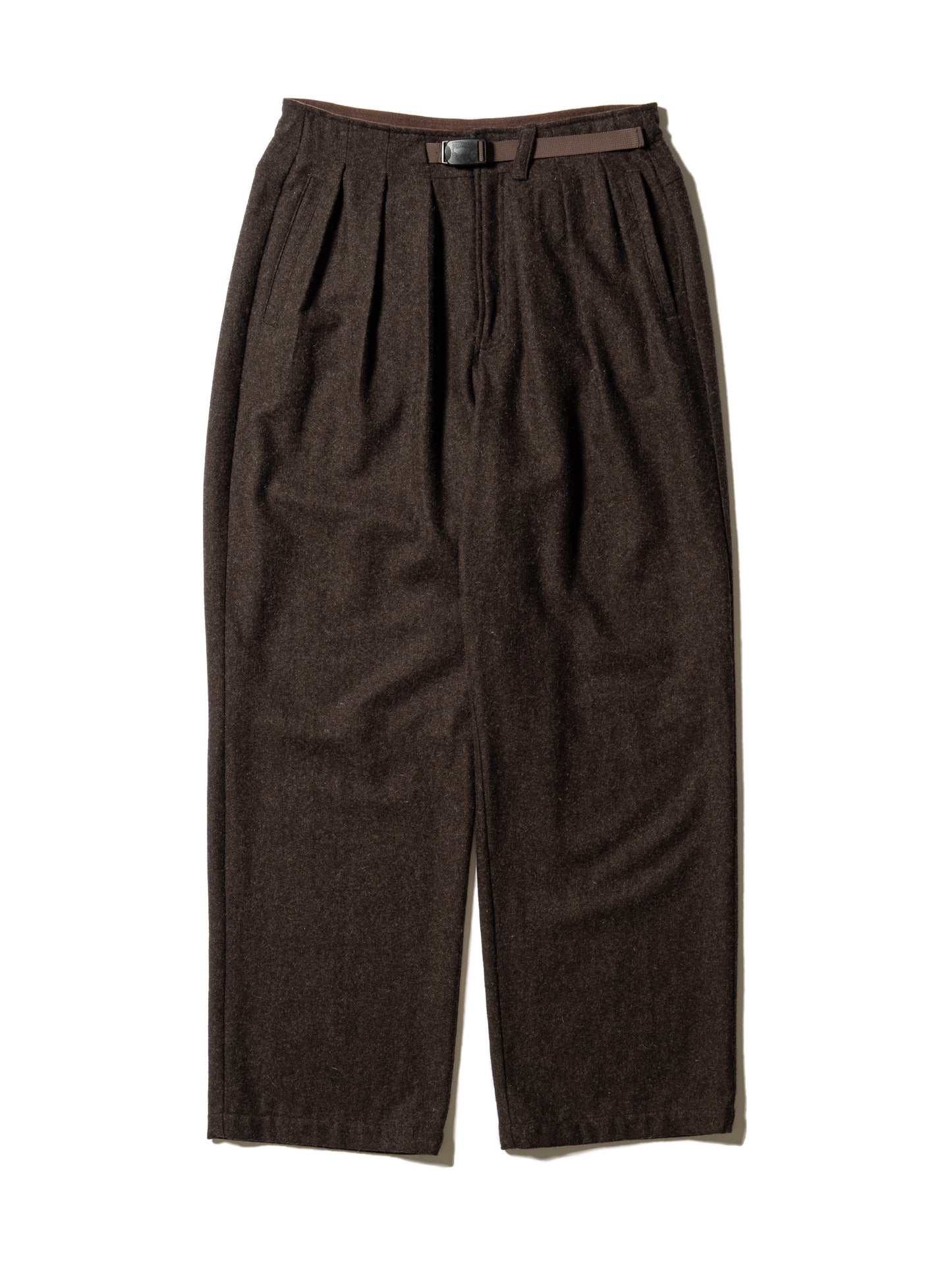 CRAFTED 3 TUCK SLACKS / WOOL MIX TWILL