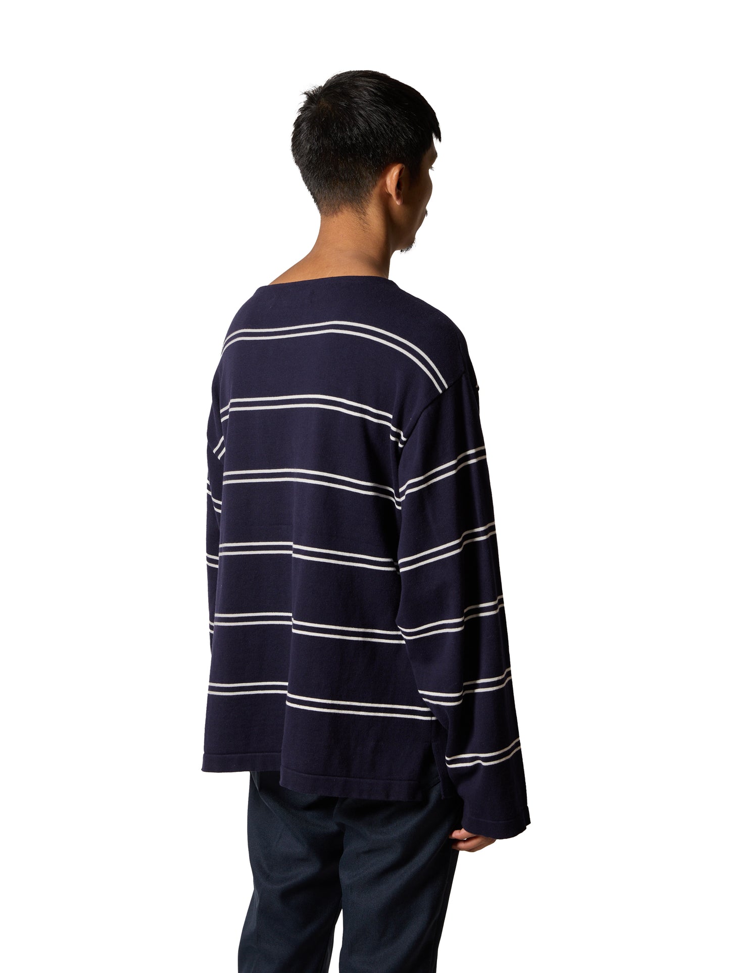 ORGANIZED BORDER SWEATER /COTTON YARN