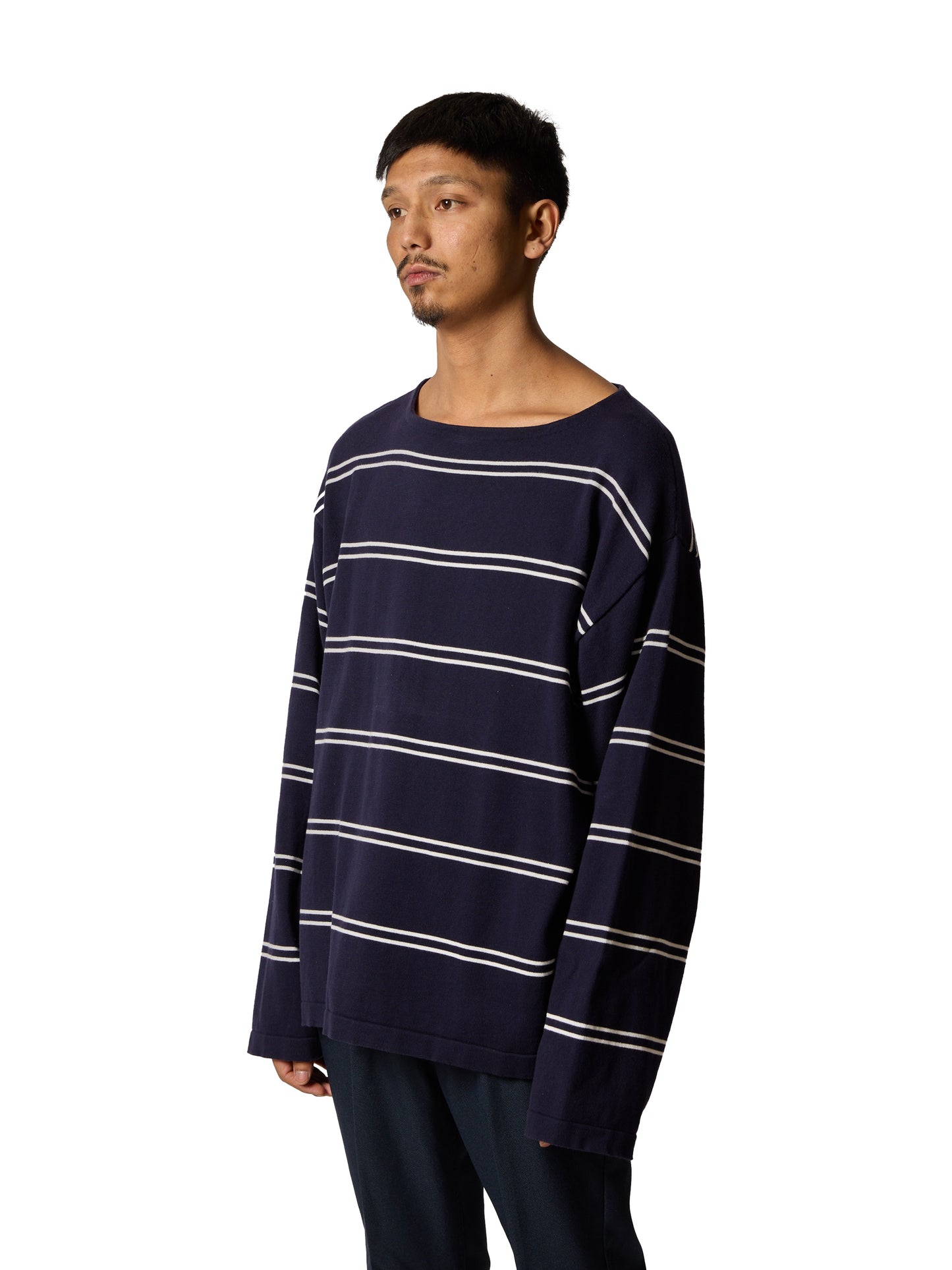 ORGANIZED BORDER SWEATER /COTTON YARN