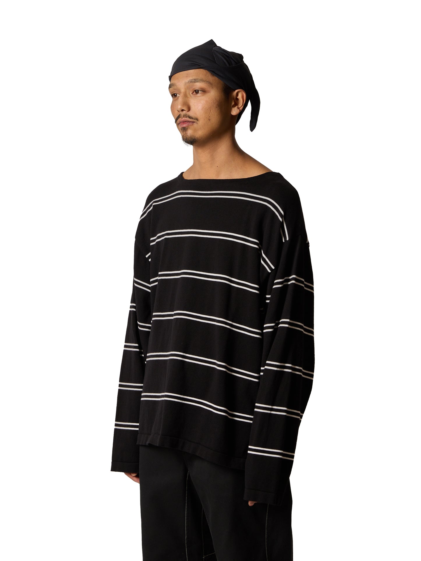 ORGANIZED BORDER SWEATER /COTTON YARN