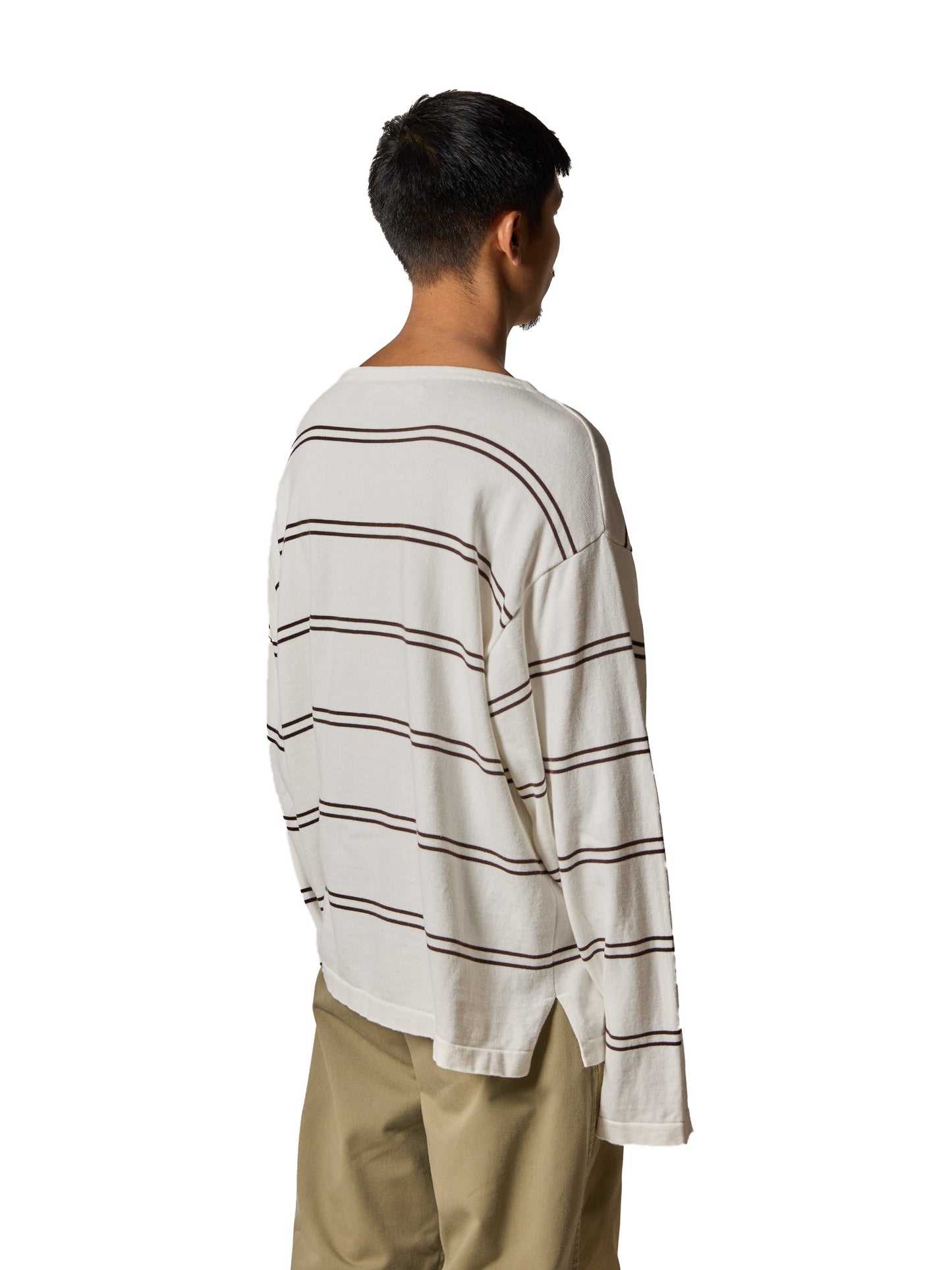 ORGANIZED BORDER SWEATER /COTTON YARN